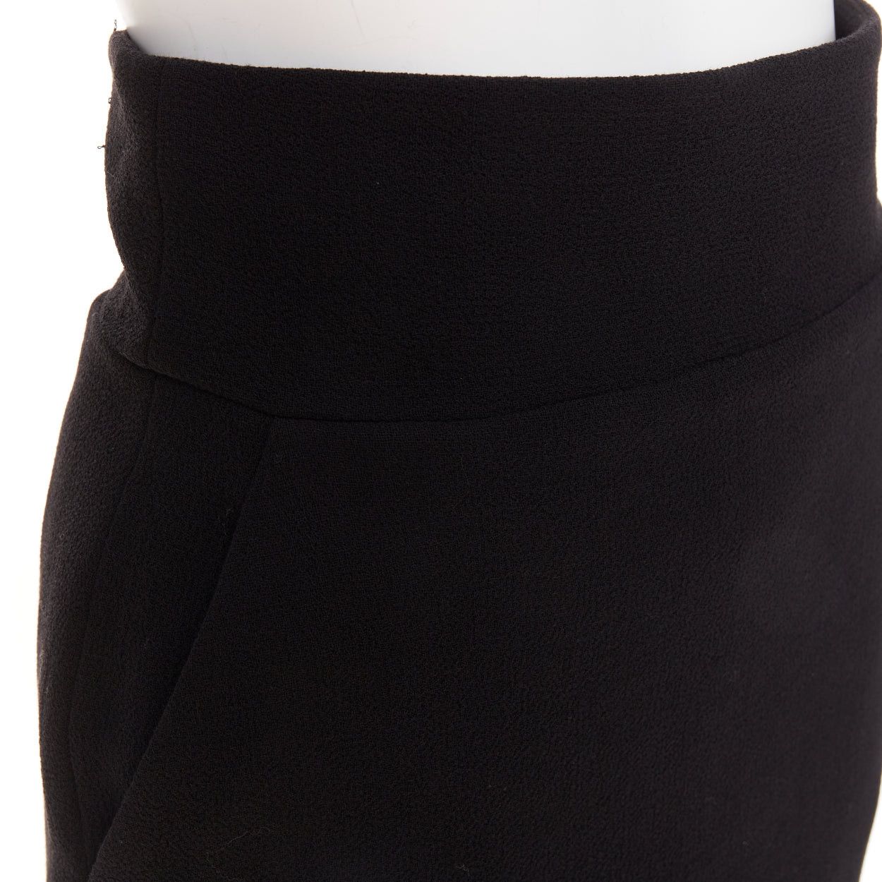 Alexandre Vauthier ALEXANDRE VAUTHIER black wool crepe high waisted back slit pencil skirt Size 25" / US 0 / IT 36 - 7 Thumbnail
