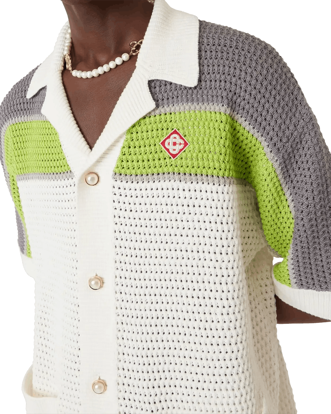 Casablanca Stripe Crochet Shirt Size US XL / EU 56 / 4 - 5 Thumbnail