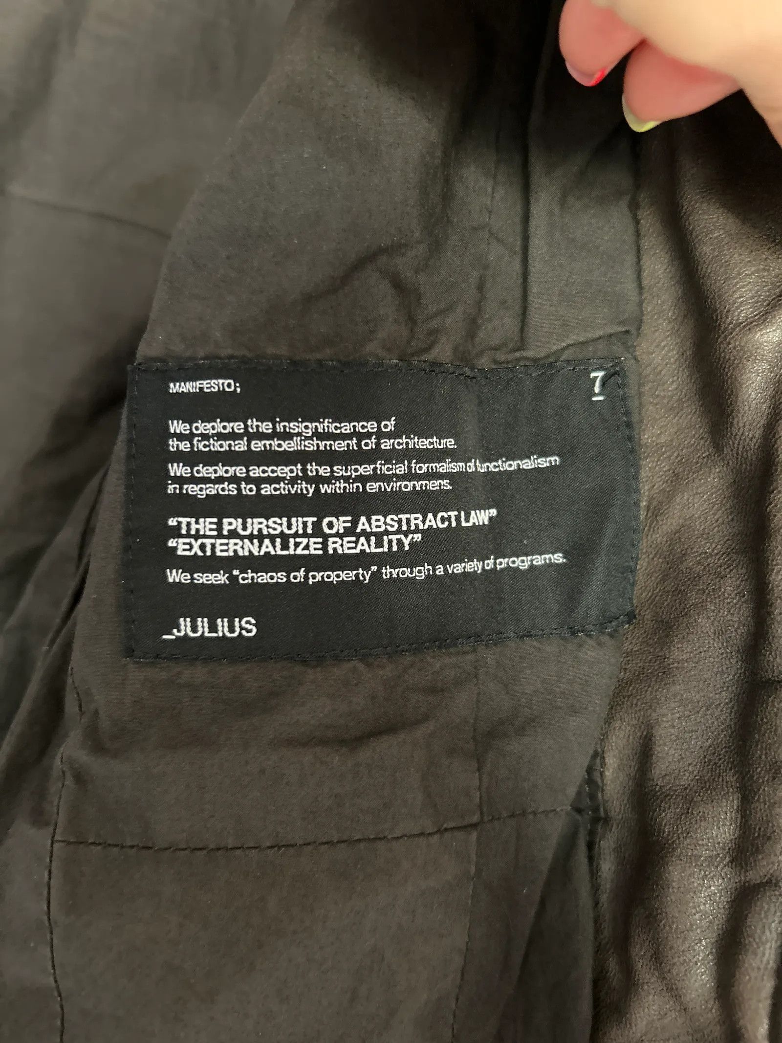 Julius Julius Biker Leather Jacket Size XS / US 0-2 / IT 36-38 - 3 Thumbnail