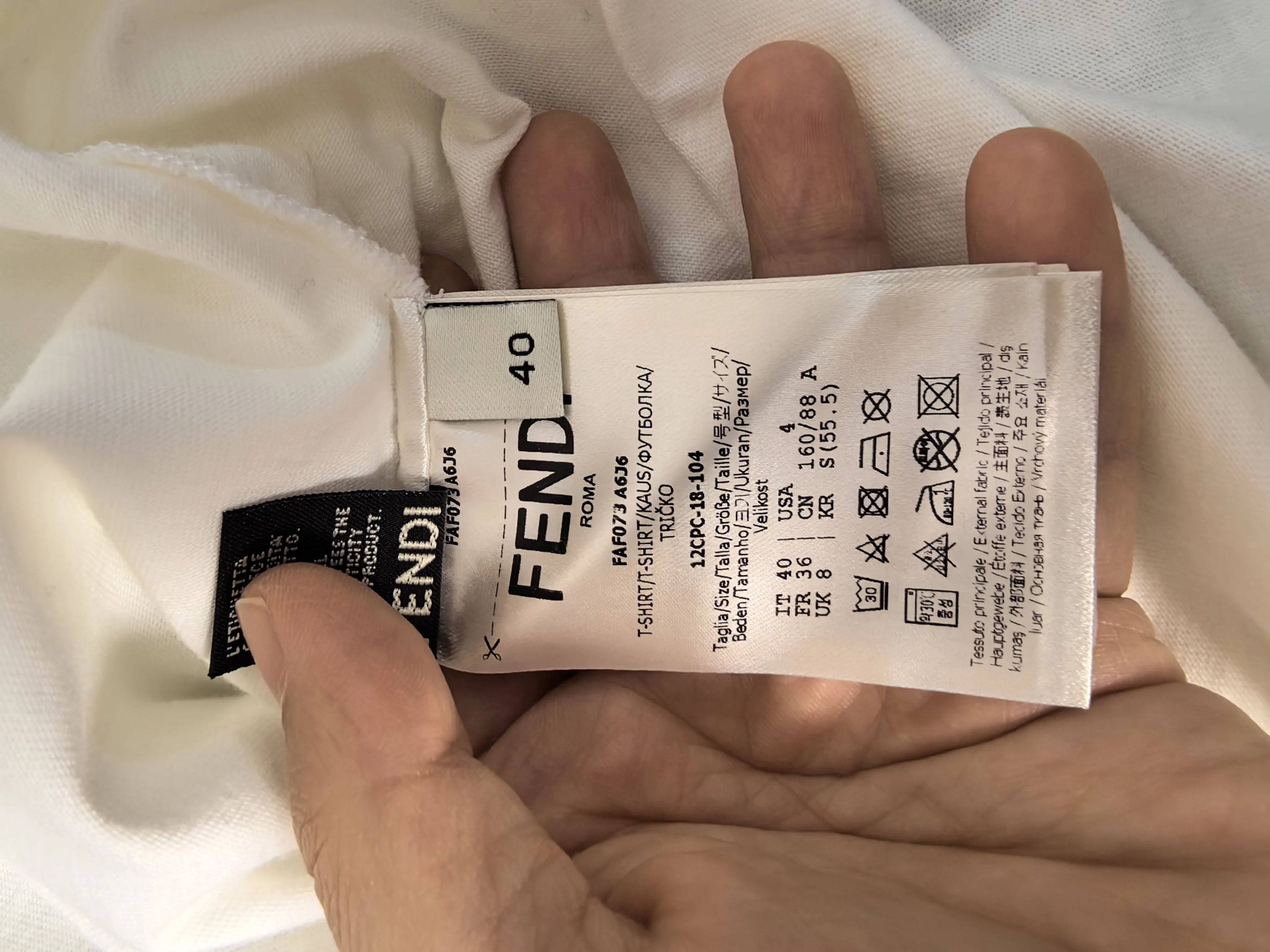 Fendi Fendi White T-Shirt xs Men Size US XS / EU 42 / 0 - 4 Thumbnail