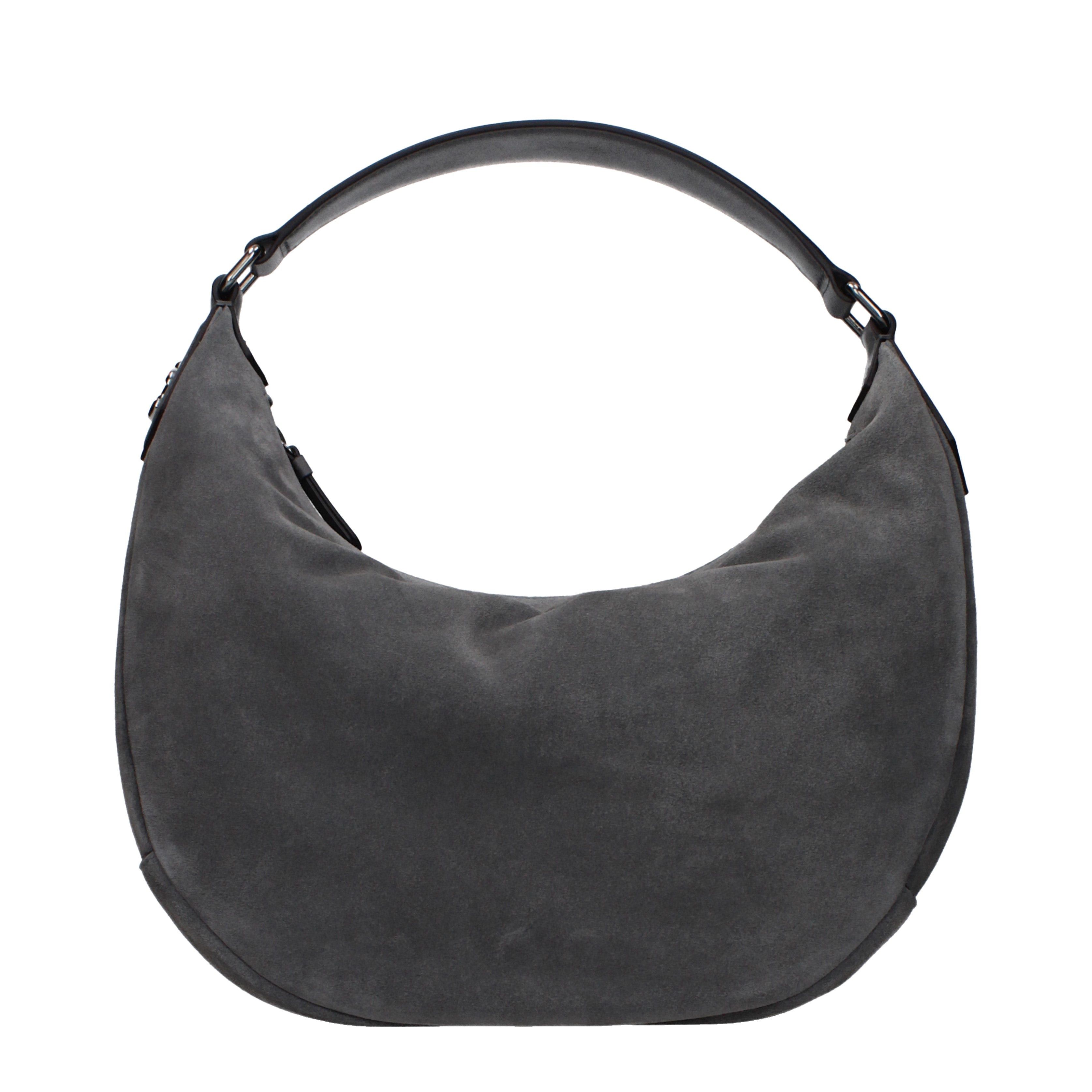 Jimmy Choo Jimmy Choo Shoulder Bags Women Suede Gray/Storm Gray Size ONE SIZE - 3 Thumbnail
