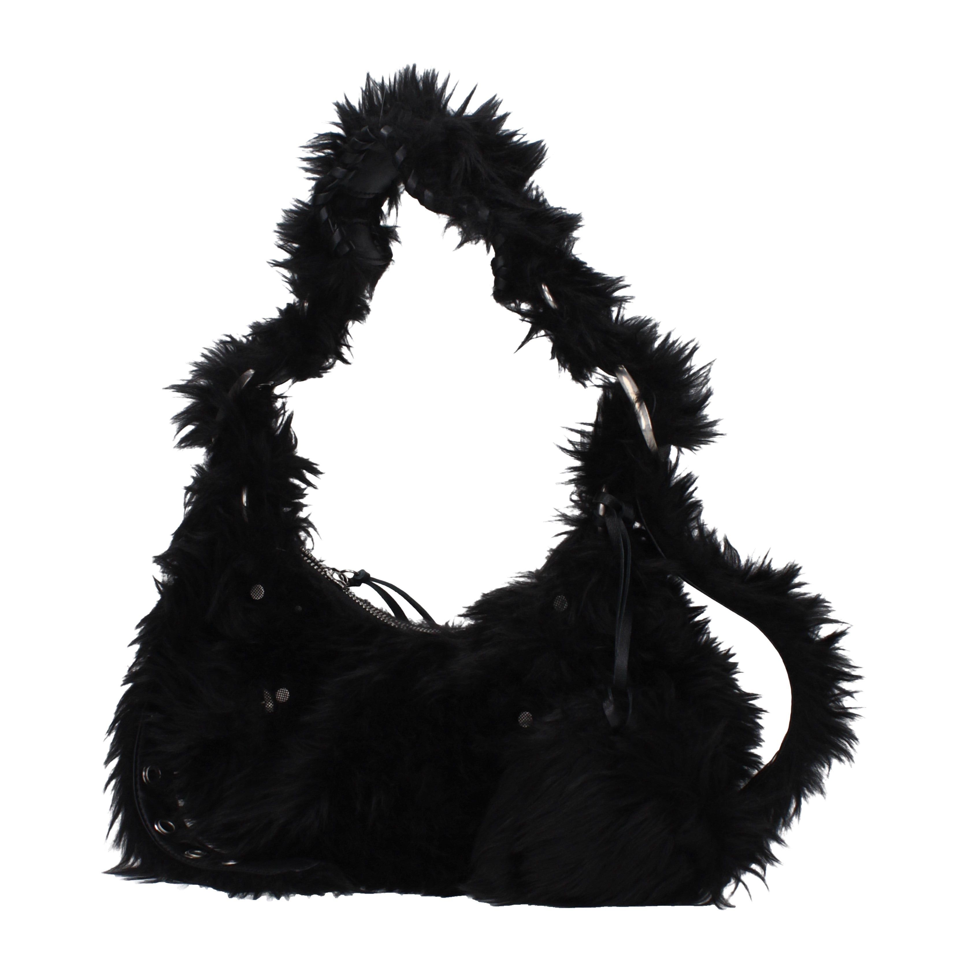 Balenciaga Balenciaga Shoulder Bags Women Eco Fur Black Size ONE SIZE - 2 Thumbnail