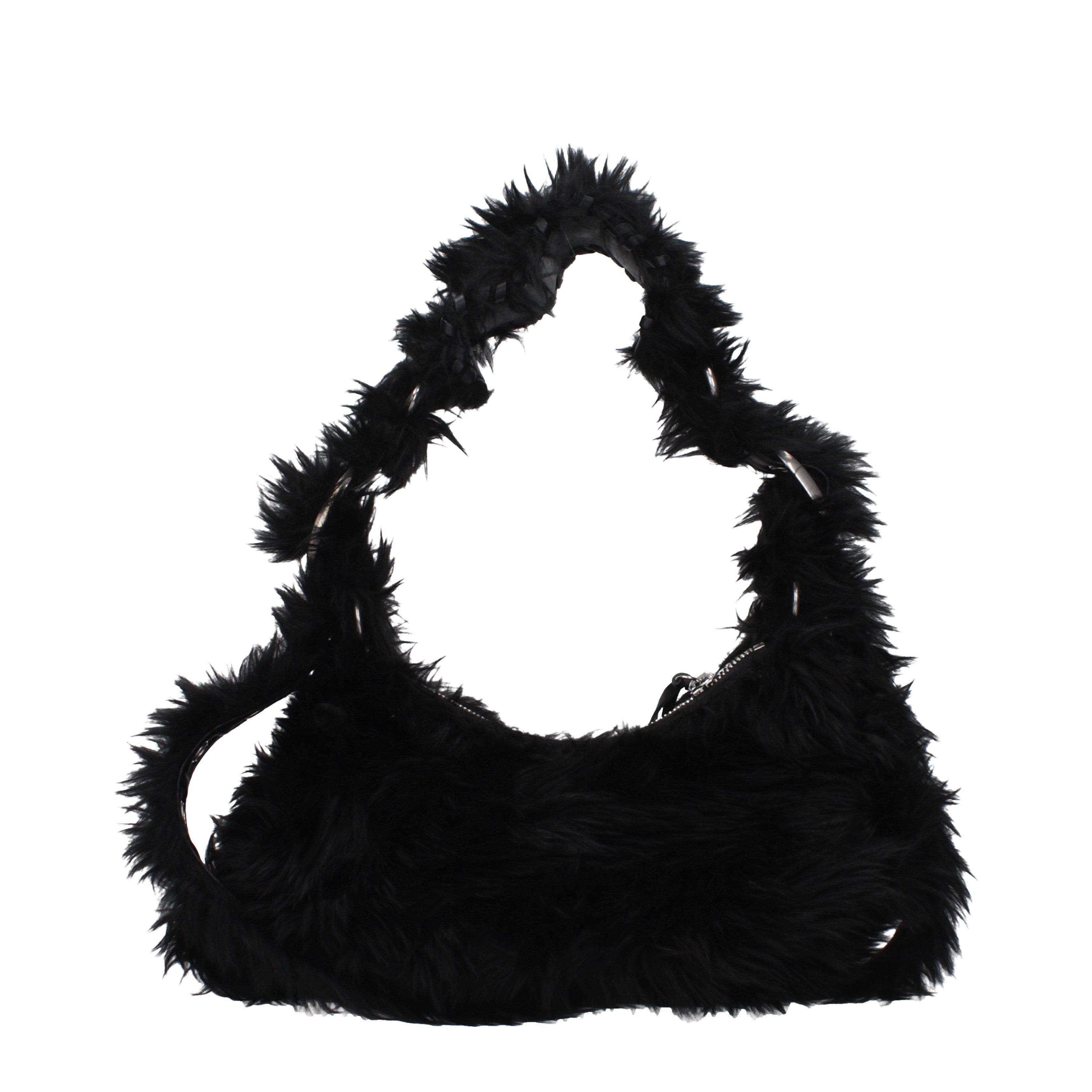 Balenciaga Balenciaga Shoulder Bags Women Eco Fur Black Size ONE SIZE - 3 Thumbnail