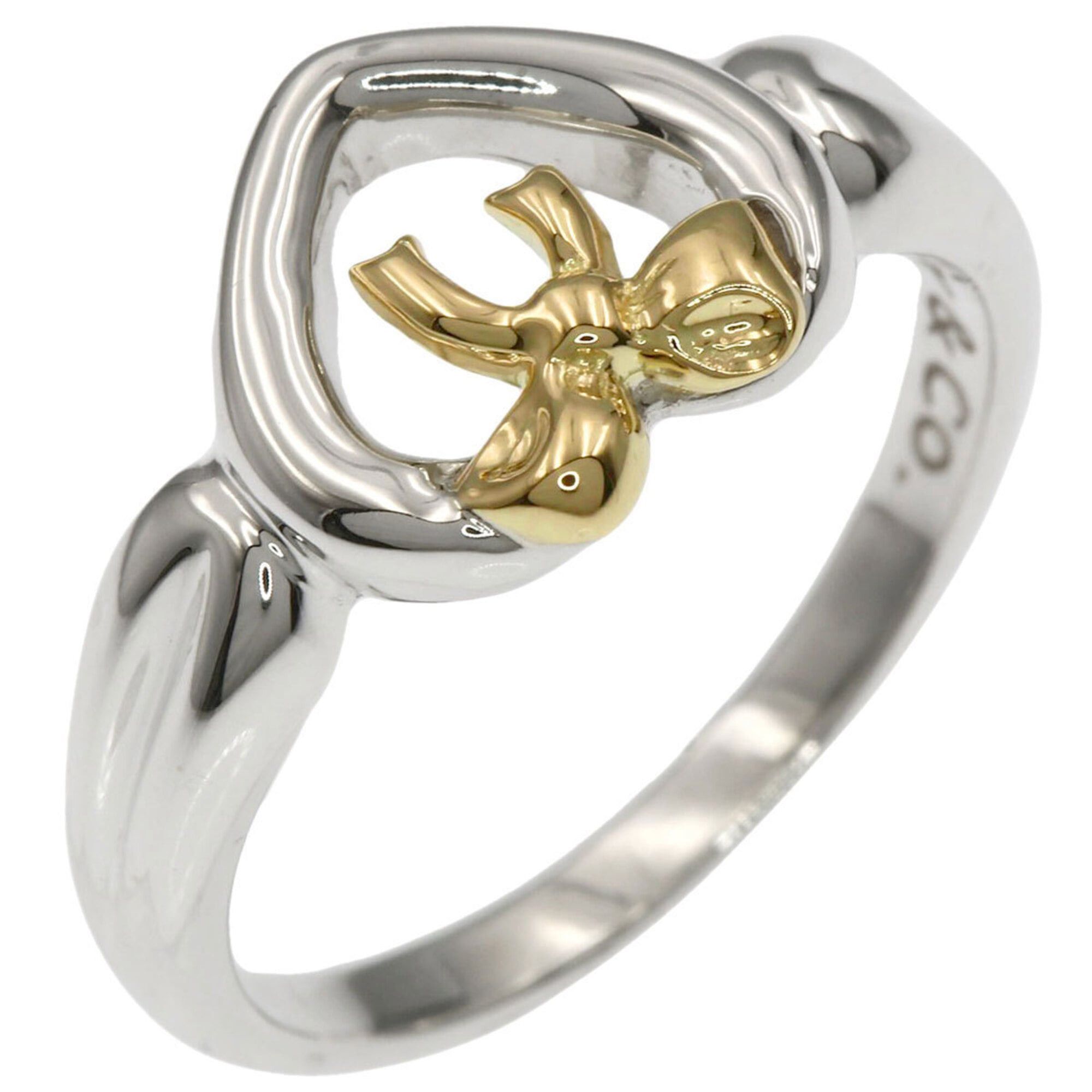 Tiffany & Co. Tiffany & Co. Heart with Bow Ring, Silver/18K Yellow Gold, Women's. Size ONE SIZE - 2 Thumbnail