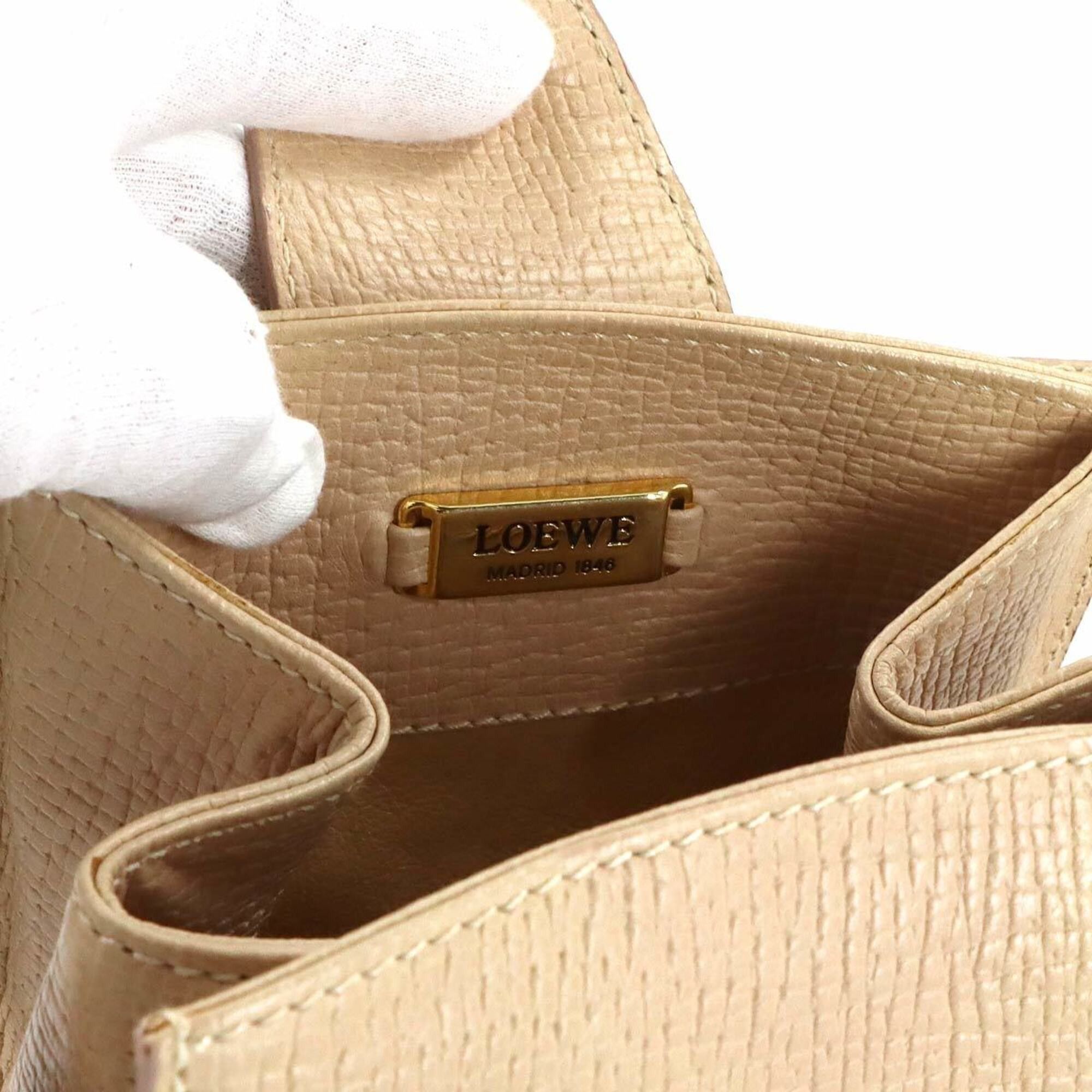Loewe Loewe Shoulder Handbag, Leather, Beige, Gold Hardware Size ONE SIZE - 8 Thumbnail