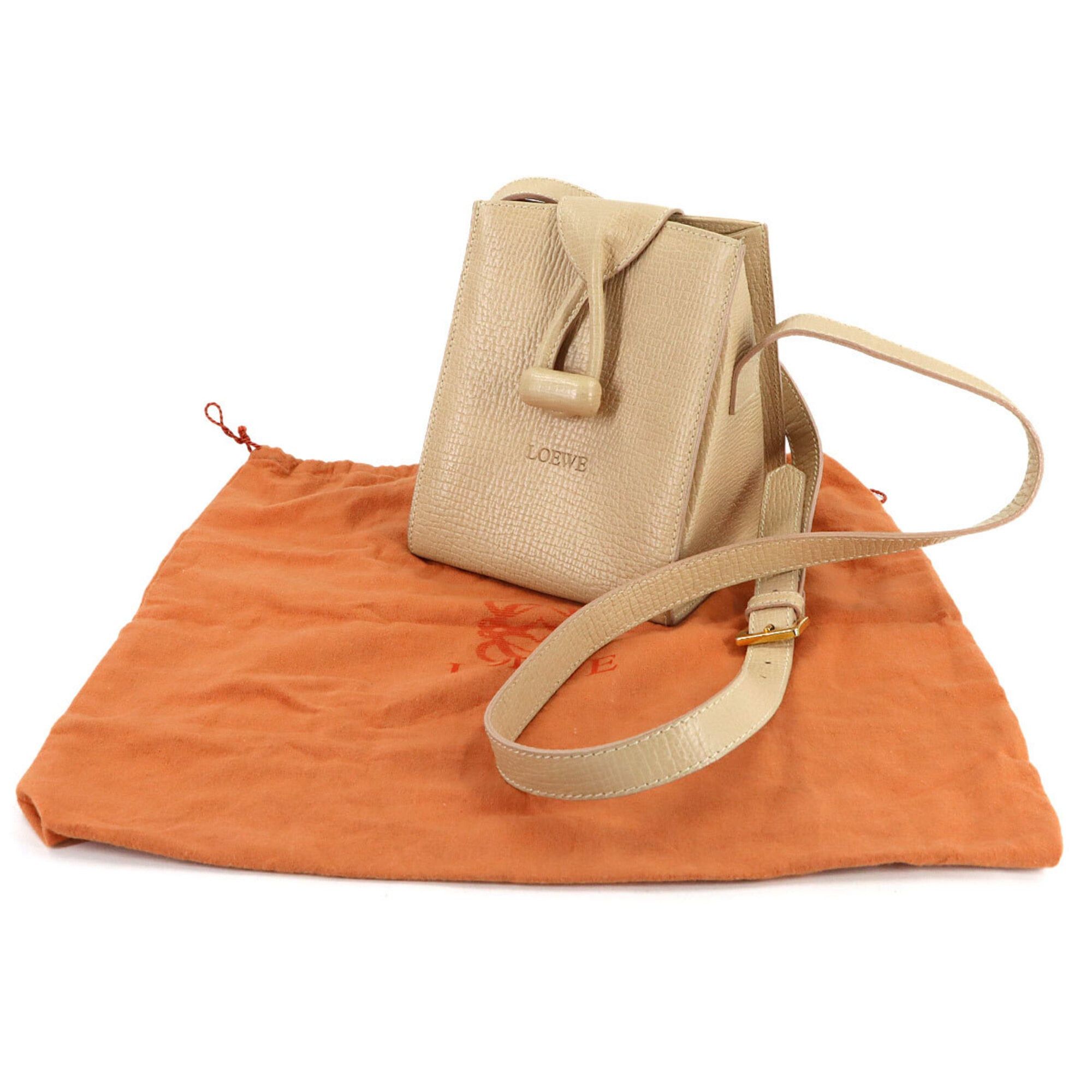 Loewe Loewe Shoulder Handbag, Leather, Beige, Gold Hardware Size ONE SIZE - 2 Thumbnail