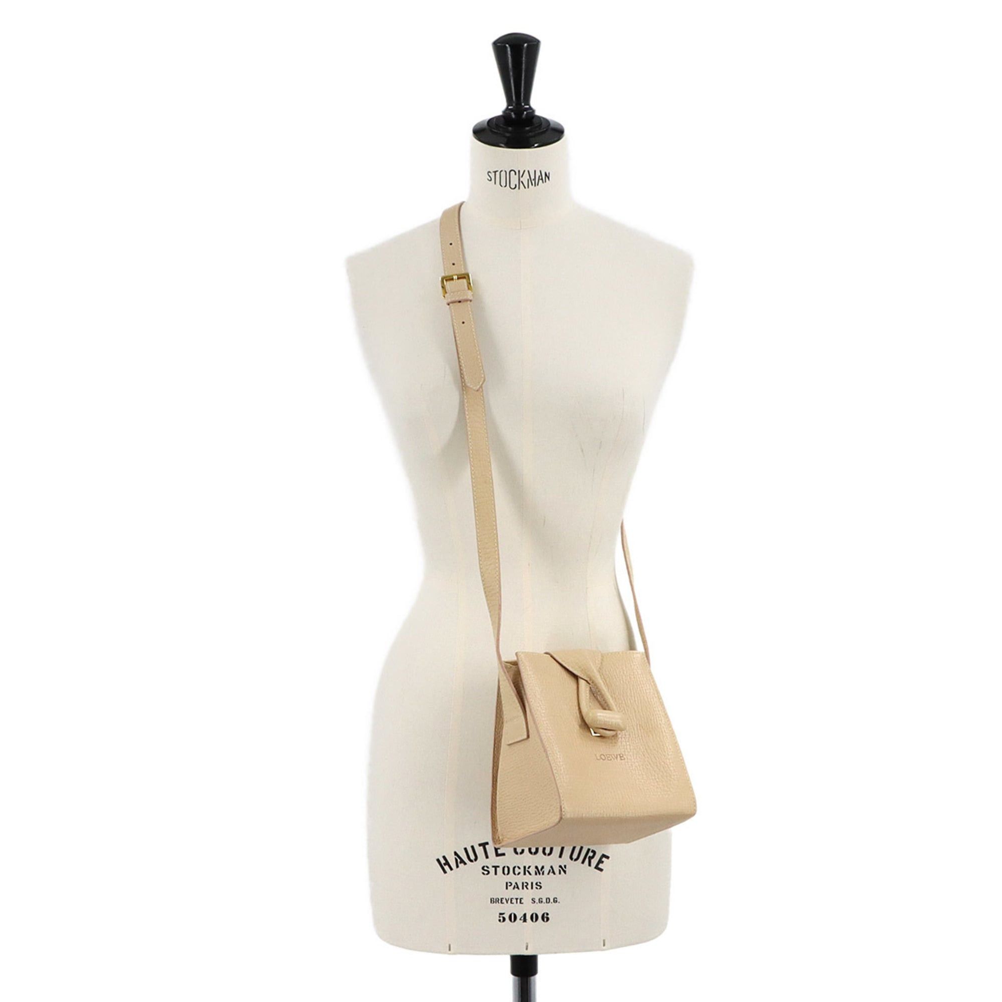 Loewe Loewe Shoulder Handbag, Leather, Beige, Gold Hardware Size ONE SIZE - 10 Thumbnail
