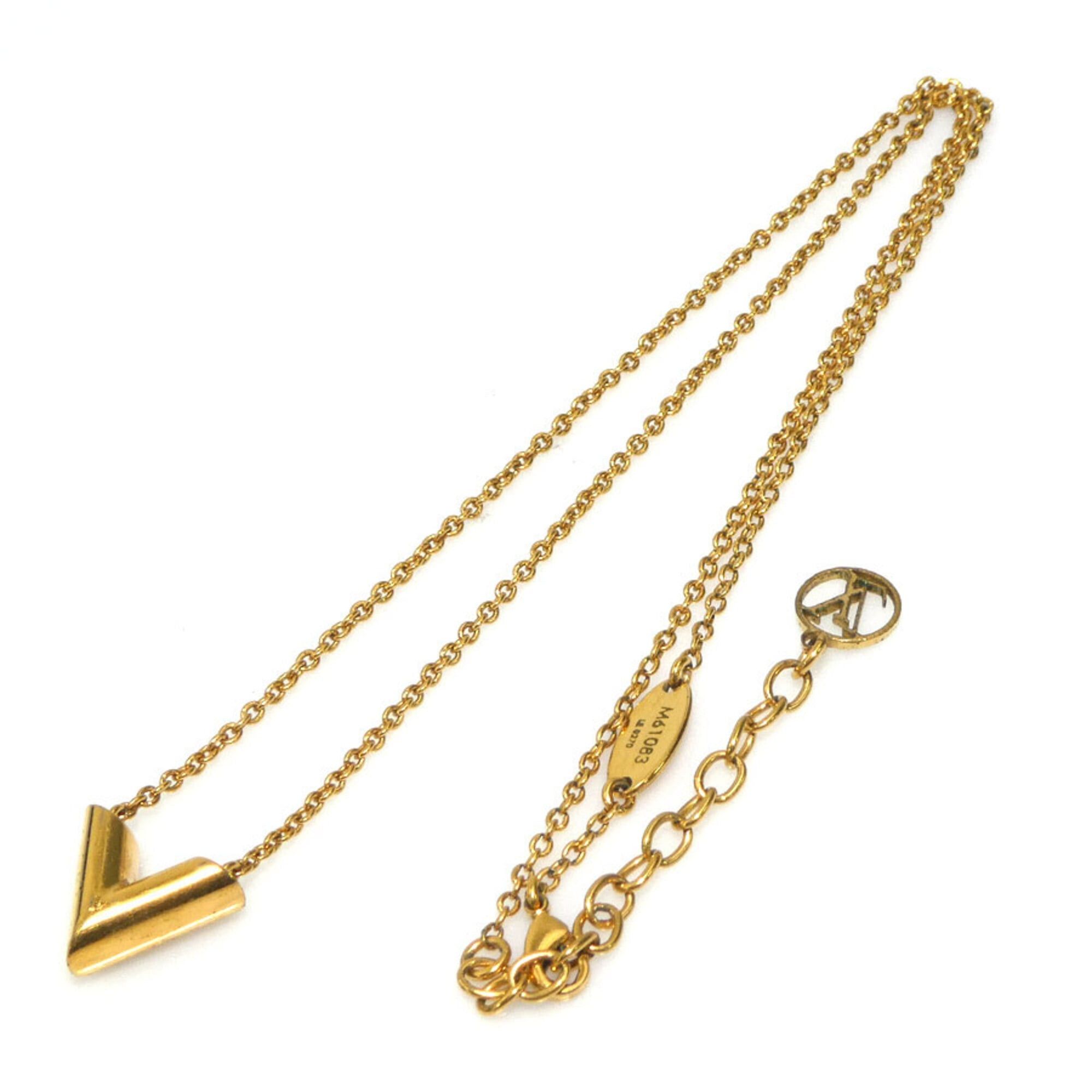 Louis Vuitton Louis Vuitton Essential V Metal Necklace, Gold, Women's, M61083 56688a Size ONE SIZE - 11 Thumbnail