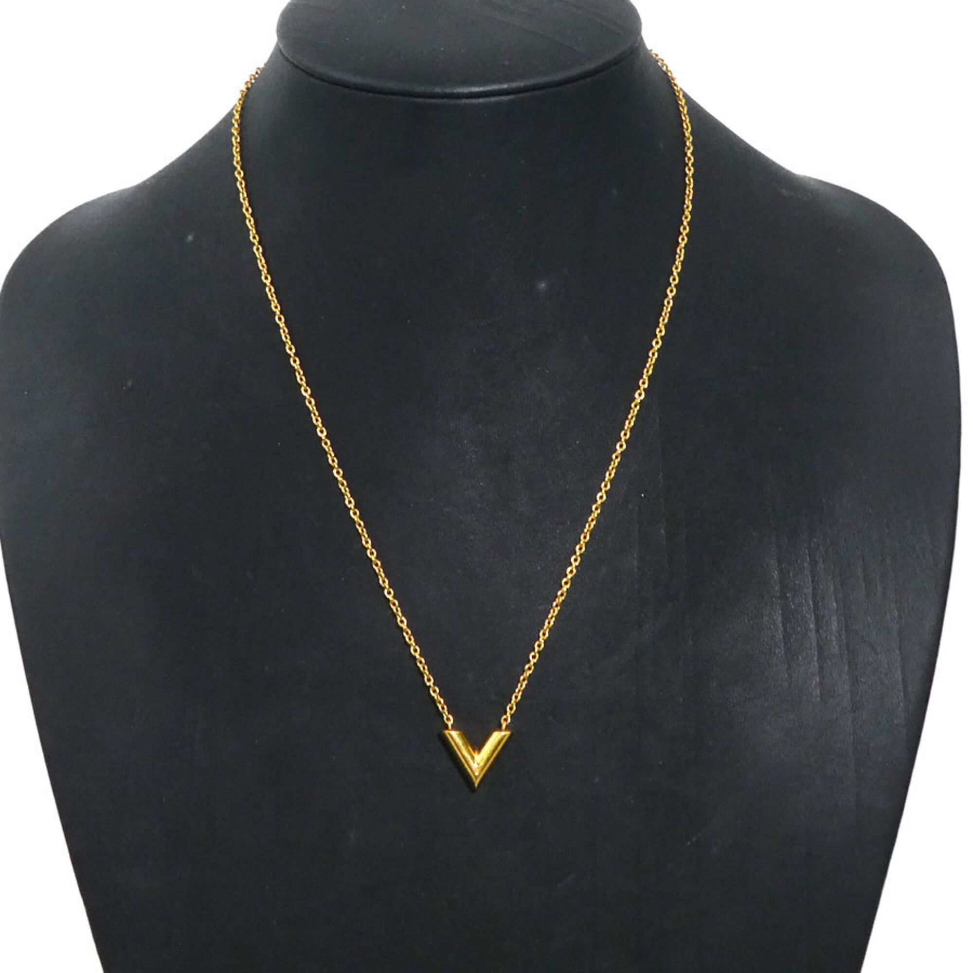 Louis Vuitton Louis Vuitton Essential V Metal Necklace, Gold, Women's, M61083 56688a Size ONE SIZE - 12 Thumbnail