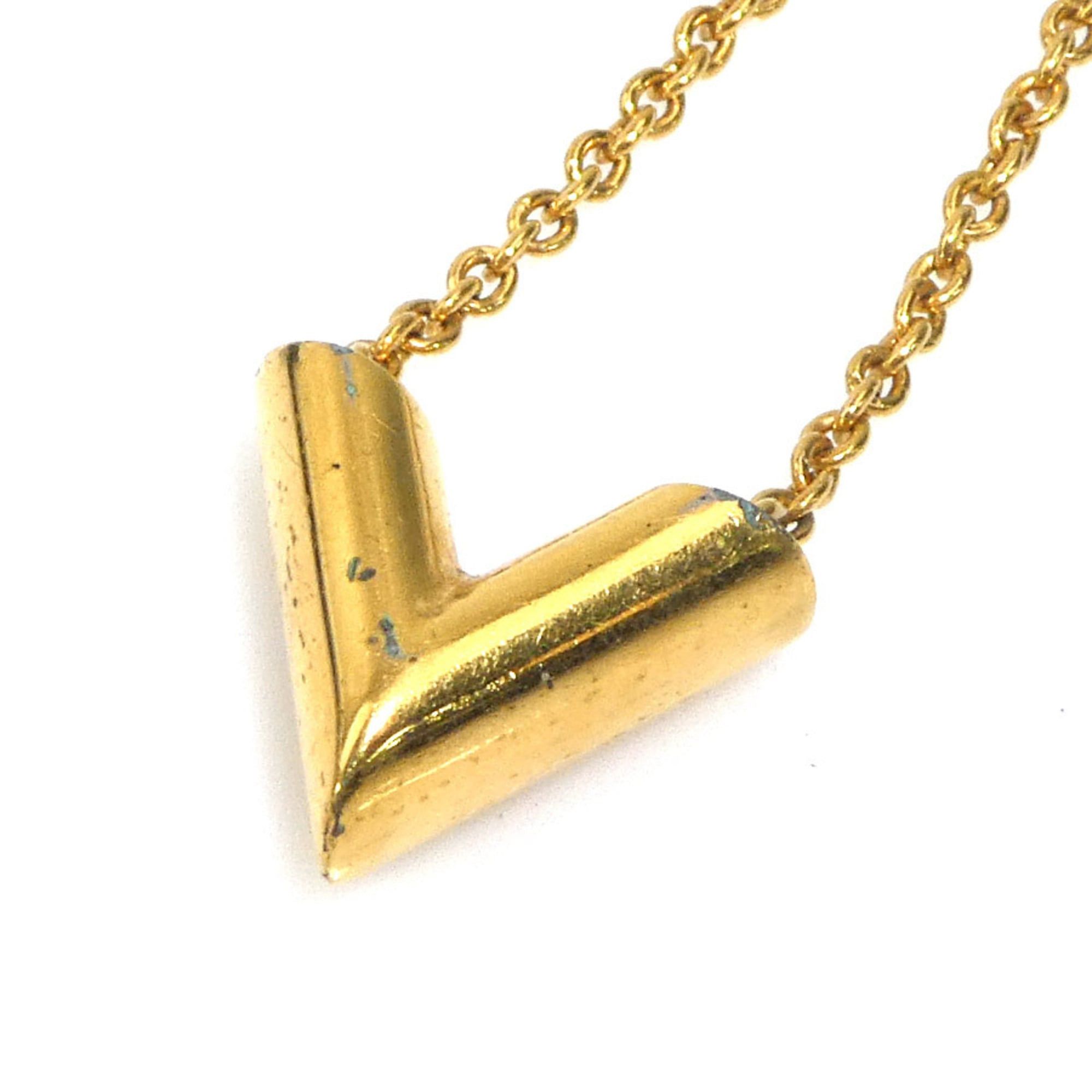 Louis Vuitton Louis Vuitton Essential V Metal Necklace, Gold, Women's, M61083 56688a Size ONE SIZE - 4 Thumbnail
