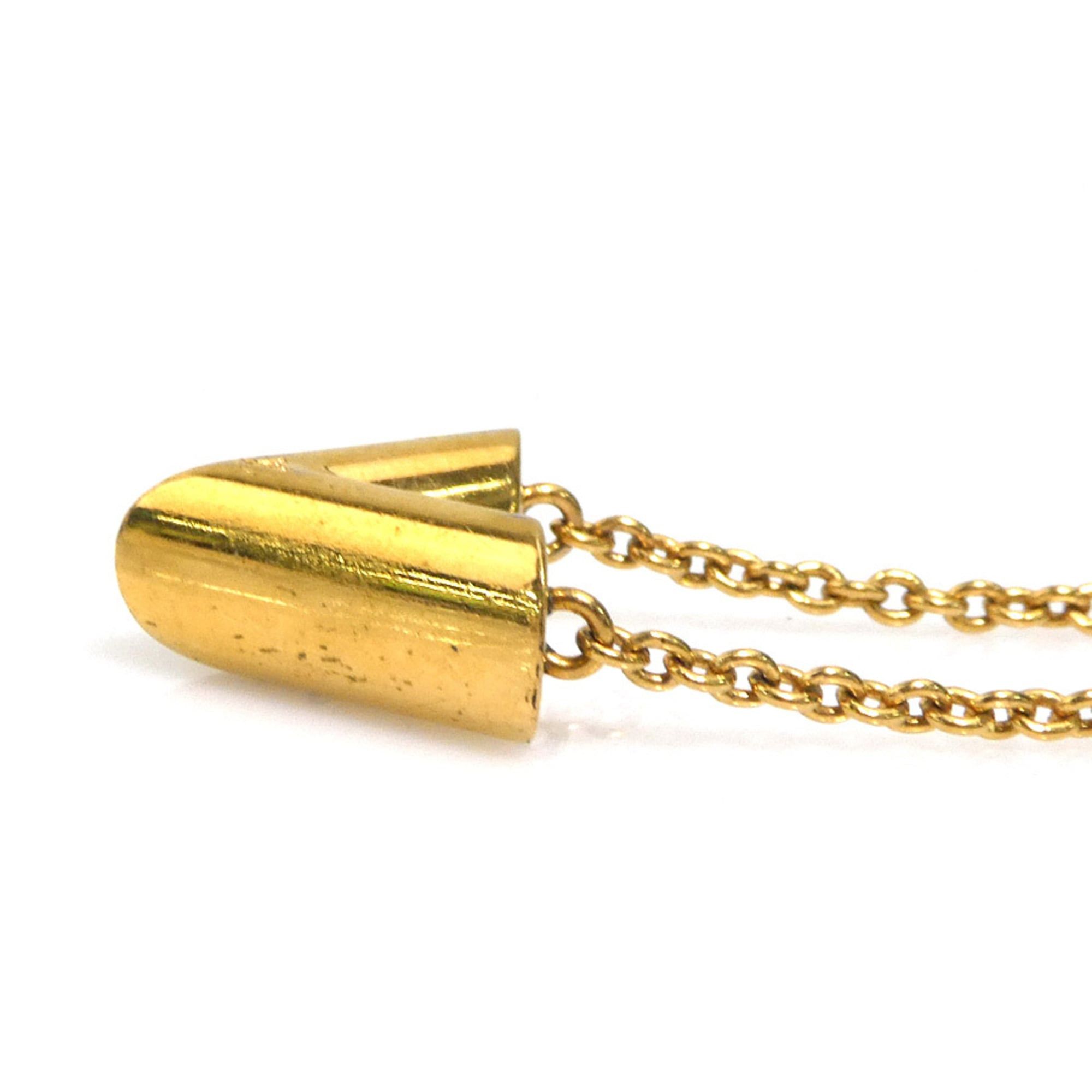 Louis Vuitton Louis Vuitton Essential V Metal Necklace, Gold, Women's, M61083 56688a Size ONE SIZE - 3 Thumbnail