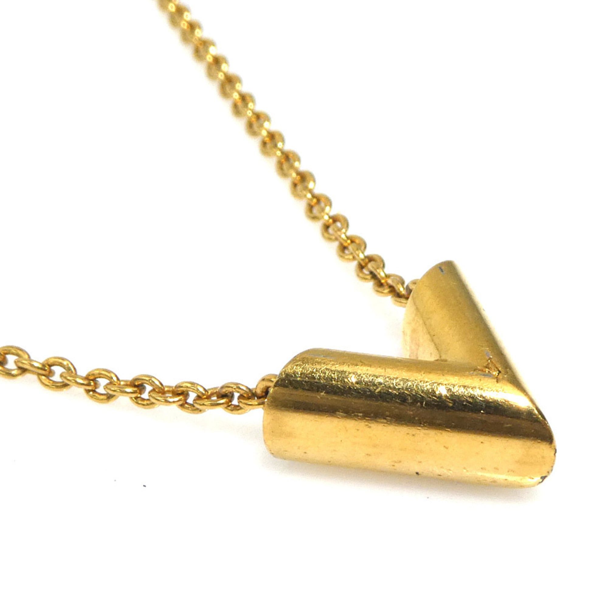 Louis Vuitton Louis Vuitton Essential V Metal Necklace, Gold, Women's, M61083 56688a Size ONE SIZE - 2 Thumbnail