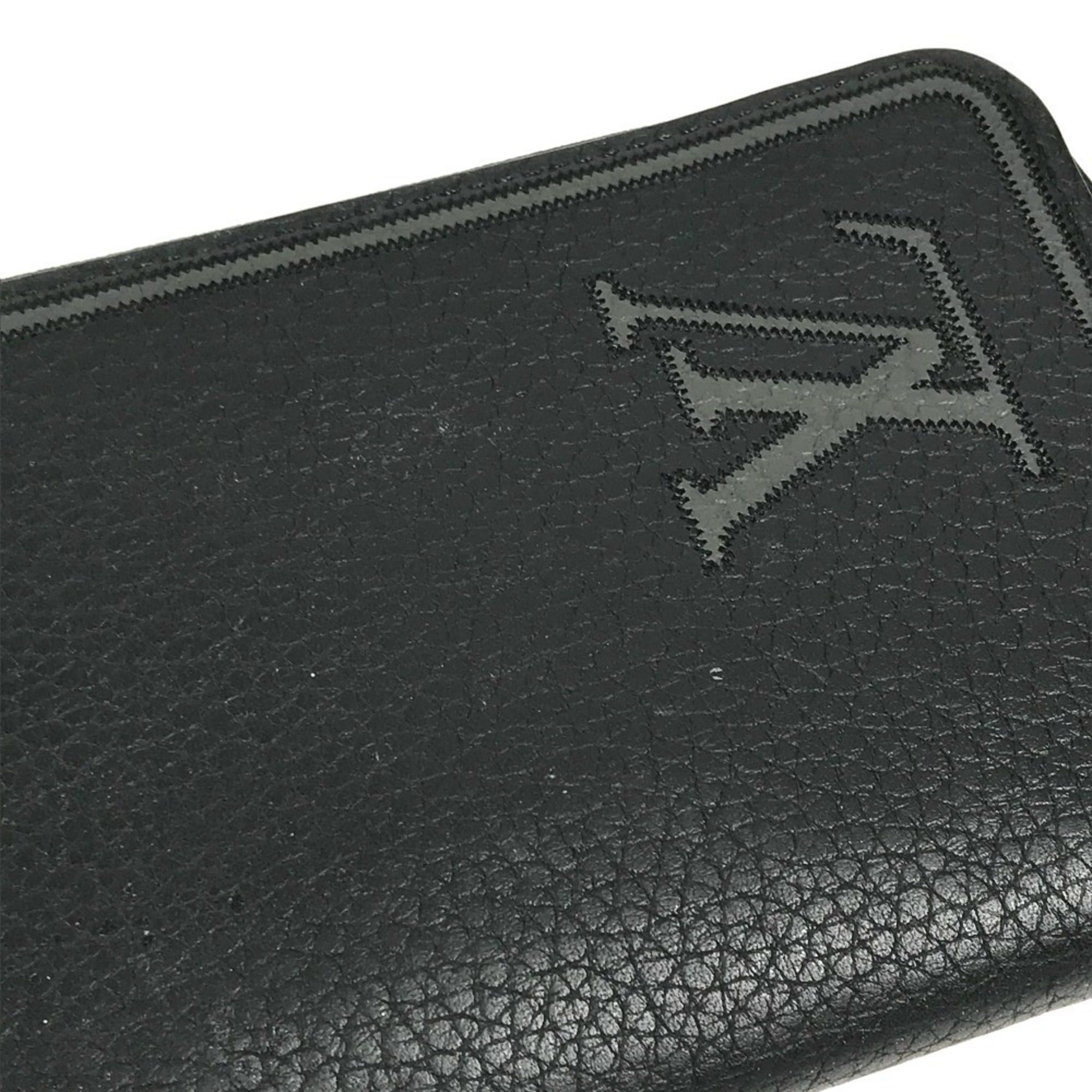 Louis Vuitton LOUIS VUITTON M68228 LV Logo Vertical Zippy Wallet Long Round Zipper Taurillon Leather Men's Women's Noir Black Size ONE SIZE - 8 Thumbnail