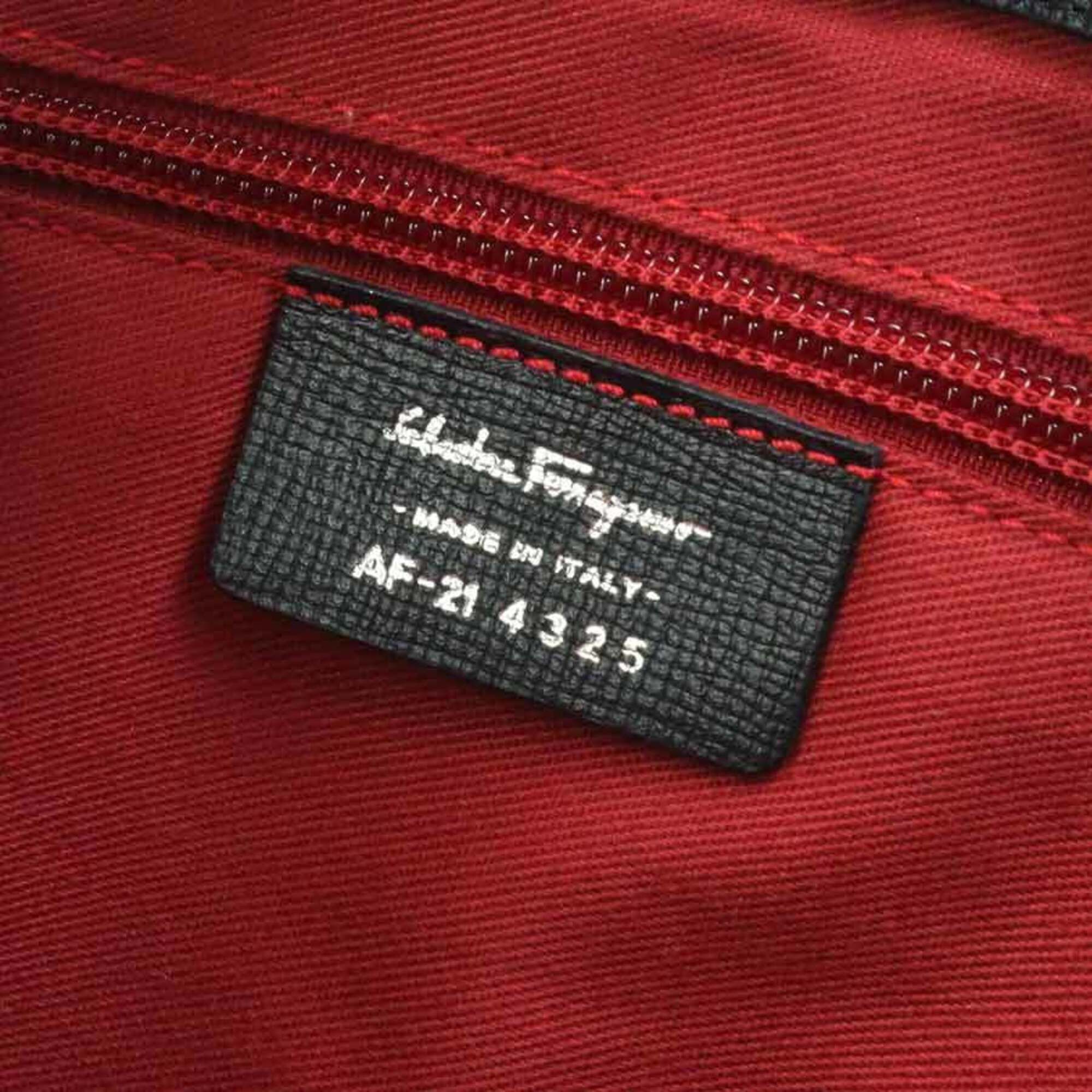 Salvatore Ferragamo Salvatore Ferragamo shoulder bag, Gancini design, nylon canvas and leather, black, women's, 56672k Size ONE SIZE - 12 Thumbnail