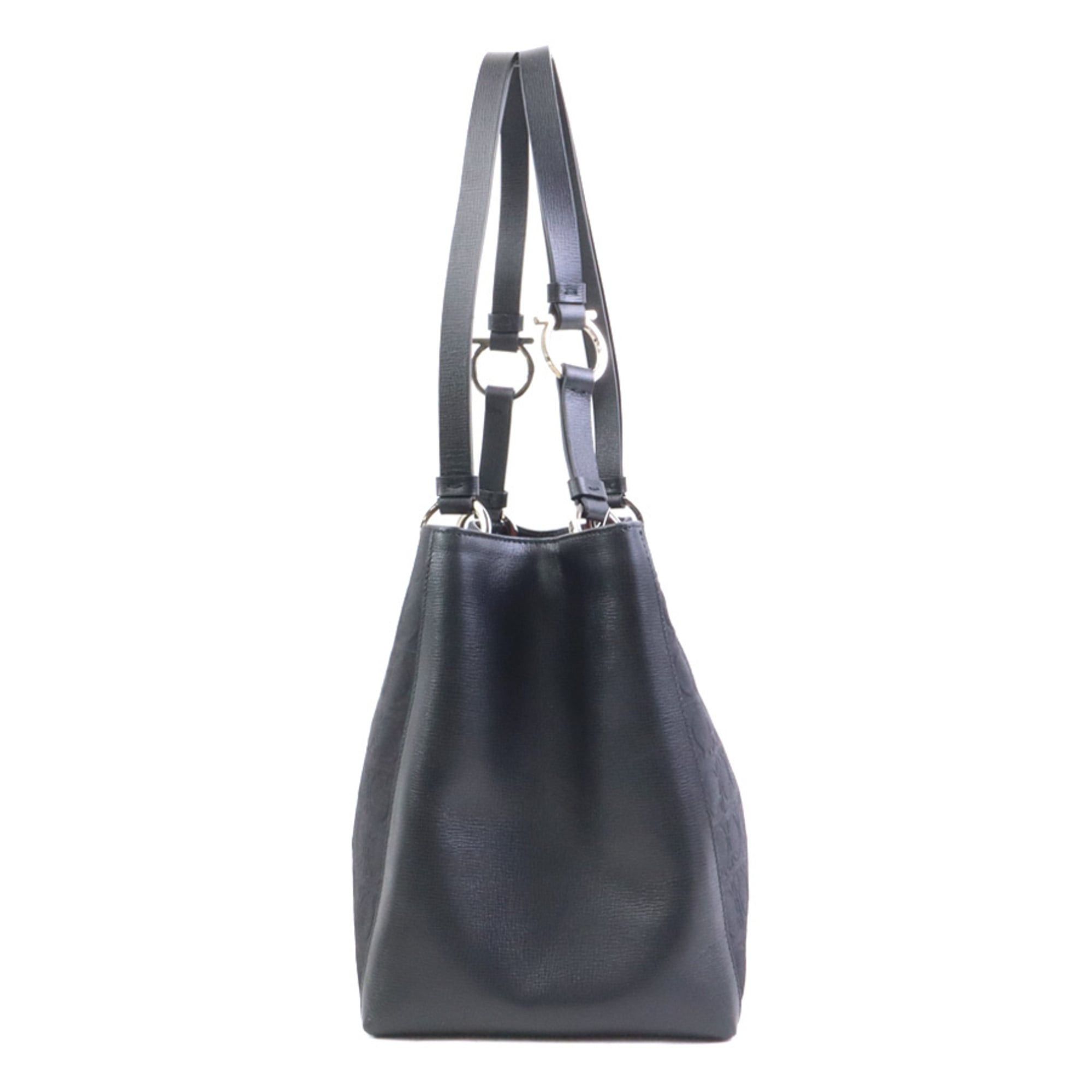 Salvatore Ferragamo Salvatore Ferragamo shoulder bag, Gancini design, nylon canvas and leather, black, women's, 56672k Size ONE SIZE - 2 Thumbnail