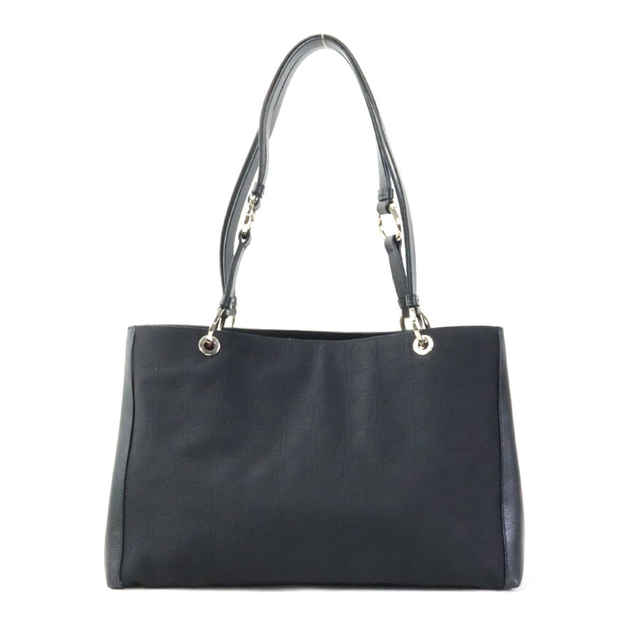Salvatore Ferragamo Salvatore Ferragamo shoulder bag, Gancini design, nylon canvas and leather, black, women's, 56672k Size ONE SIZE - 3 Thumbnail