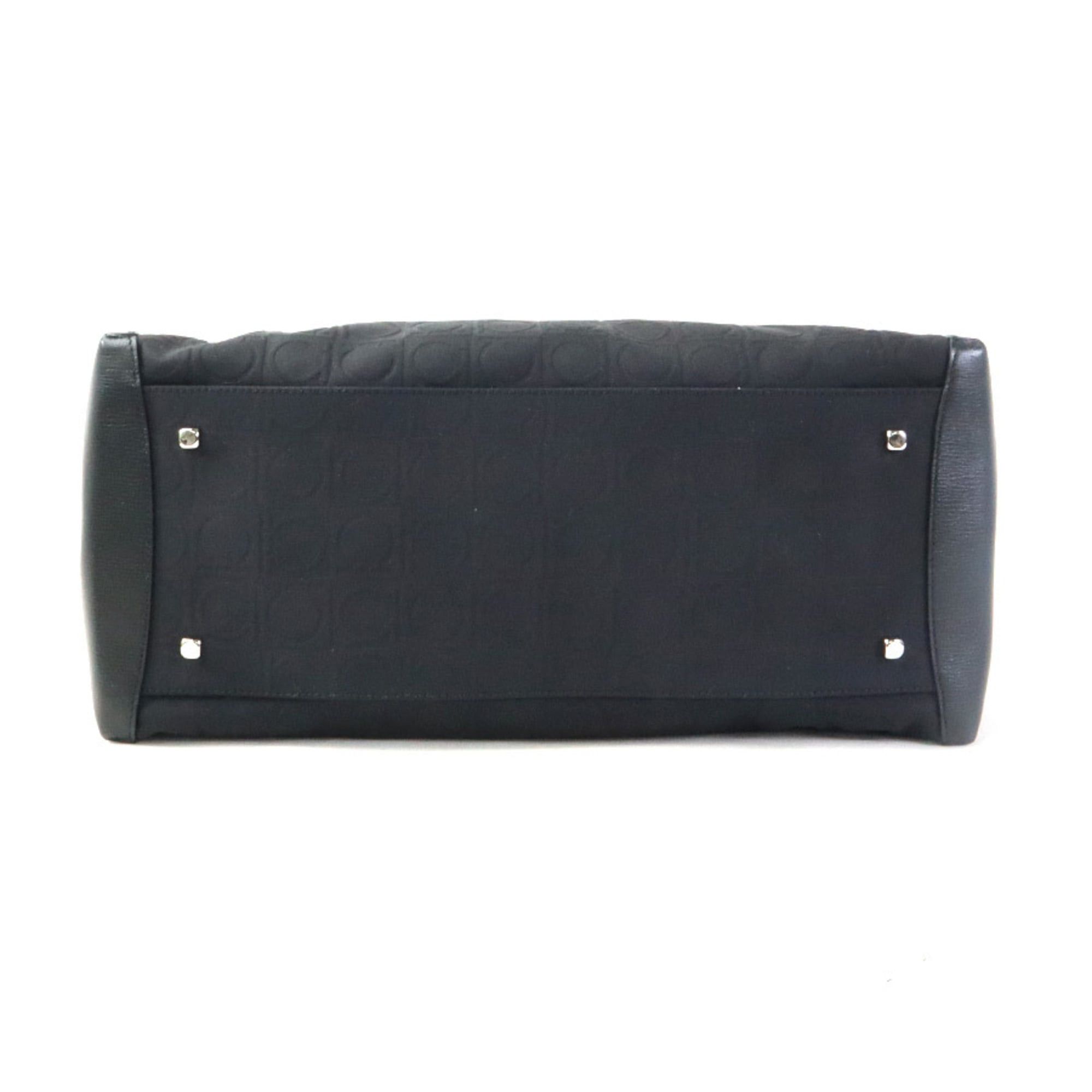 Salvatore Ferragamo Salvatore Ferragamo shoulder bag, Gancini design, nylon canvas and leather, black, women's, 56672k Size ONE SIZE - 4 Thumbnail