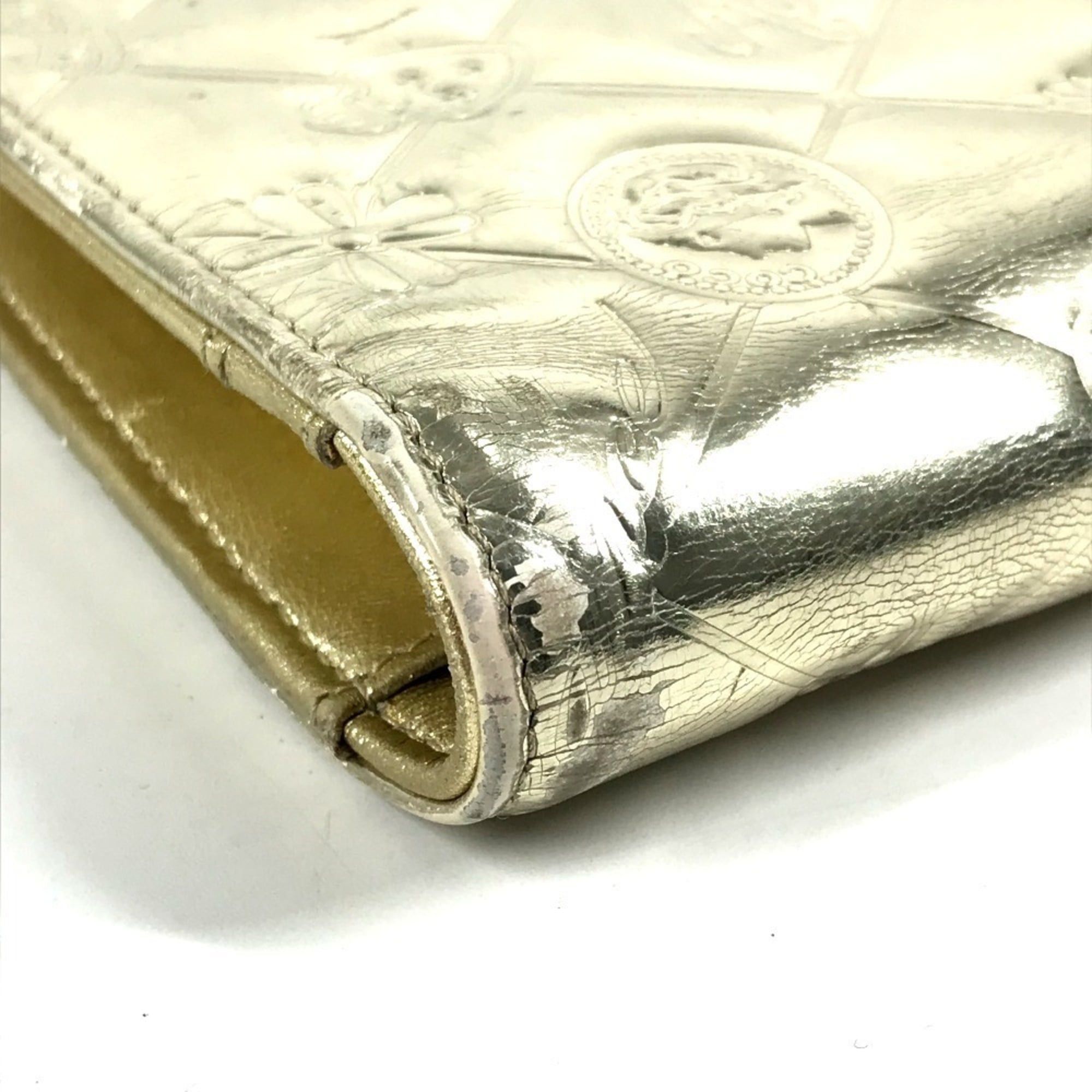 Chanel CHANEL A37151 CC Coco Mark Logo Icon Bi-fold Long Wallet Leather Men's Women's Gold Size ONE SIZE - 8 Thumbnail