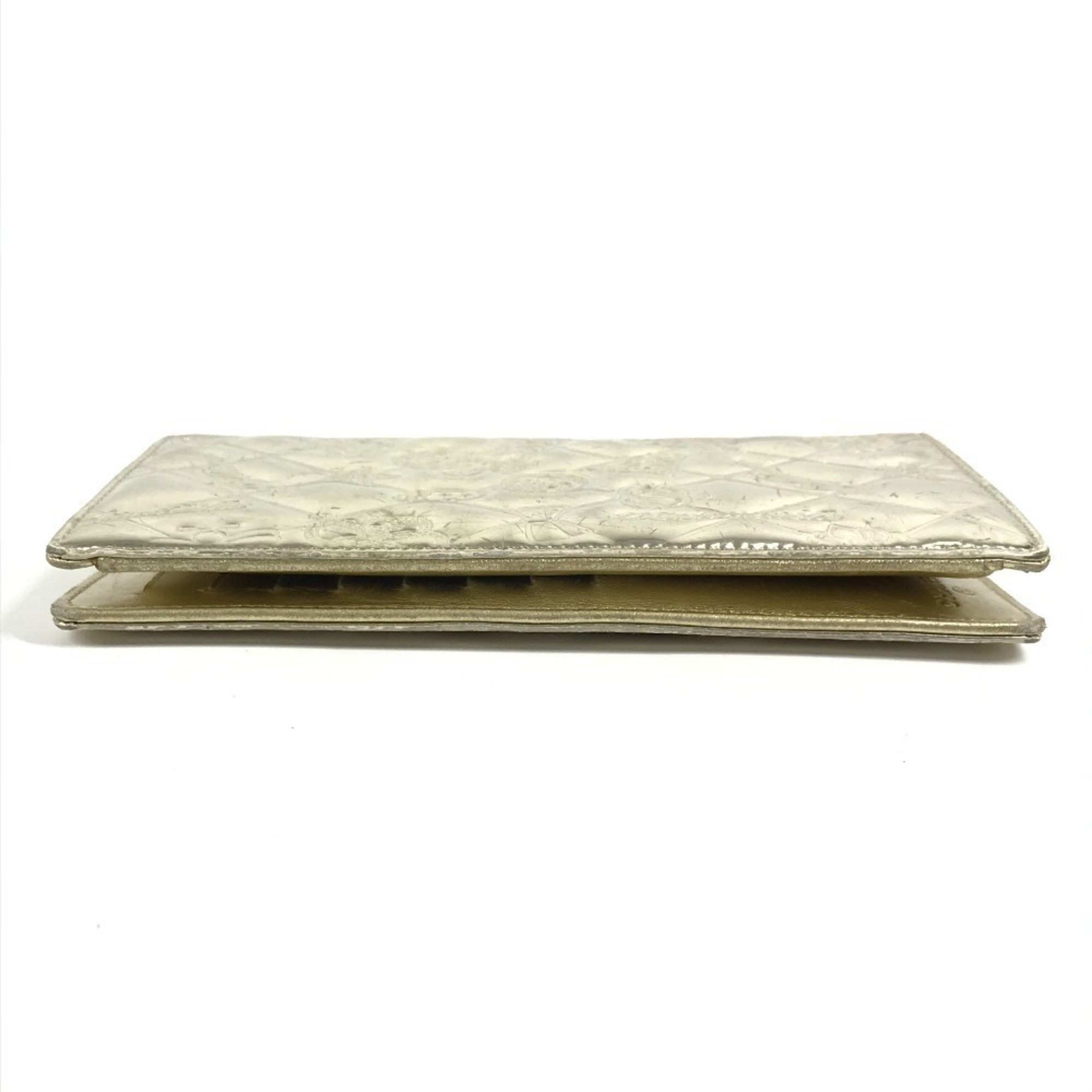 Chanel CHANEL A37151 CC Coco Mark Logo Icon Bi-fold Long Wallet Leather Men's Women's Gold Size ONE SIZE - 5 Thumbnail