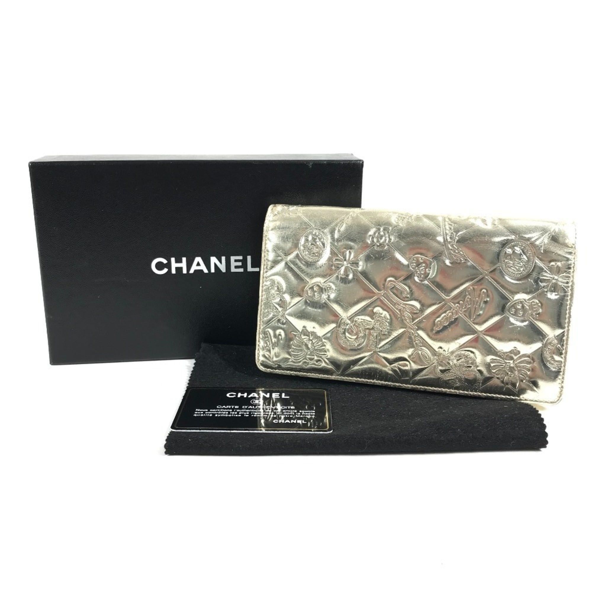 Chanel CHANEL A37151 CC Coco Mark Logo Icon Bi-fold Long Wallet Leather Men's Women's Gold Size ONE SIZE - 18 Thumbnail