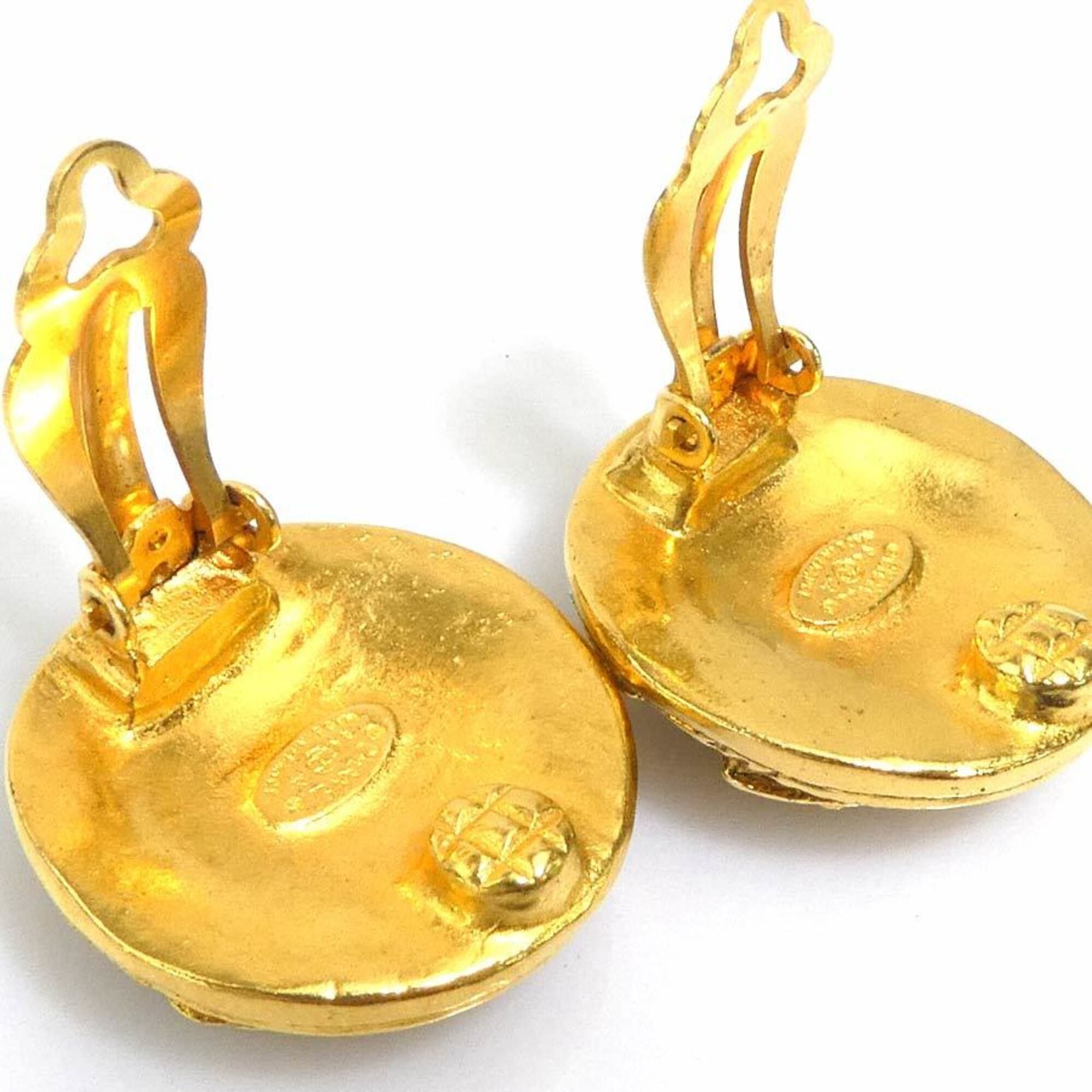Chanel Chanel earrings, Coco Mark design, metal, gold, women's, e61750i Size ONE SIZE - 8 Thumbnail