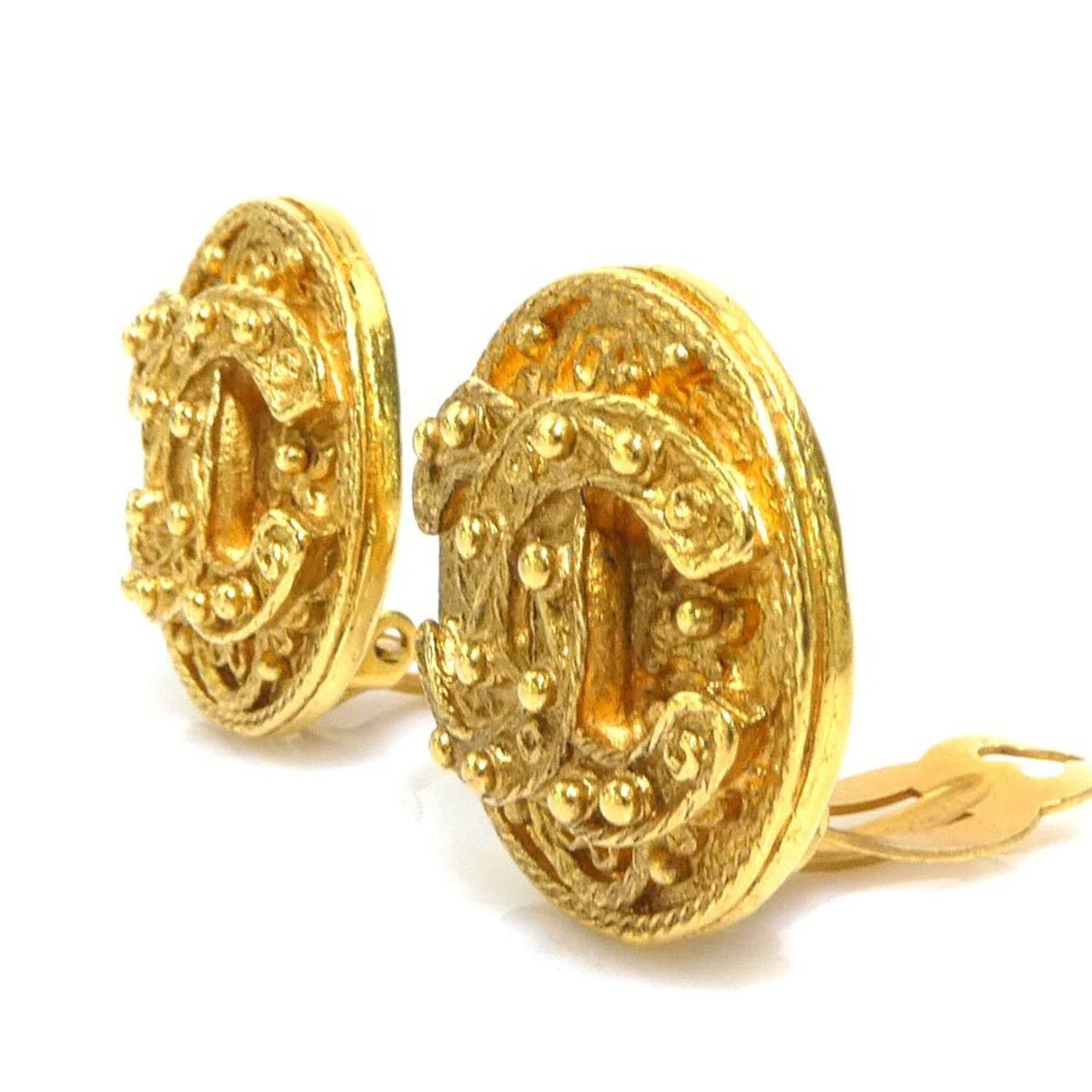 Chanel Chanel earrings, Coco Mark design, metal, gold, women's, e61750i Size ONE SIZE - 3 Thumbnail