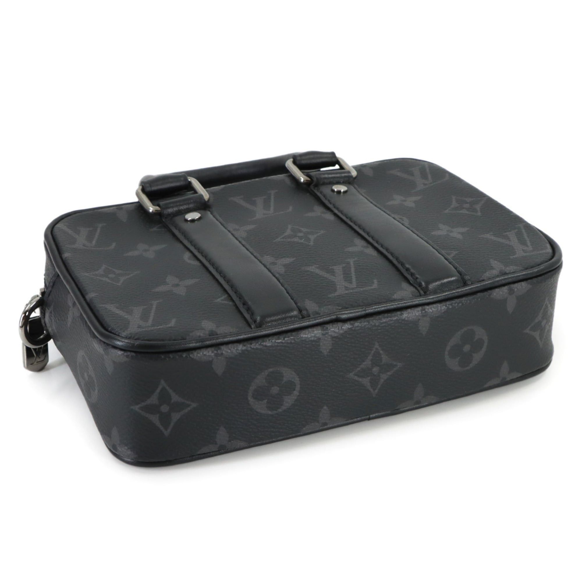 Louis Vuitton Louis Vuitton Monogram Eclipse Nano PDV 2-way Hand Shoulder Handbag Black Gray M82770 Porte Documents Voyage Size ONE SIZE - 4 Thumbnail