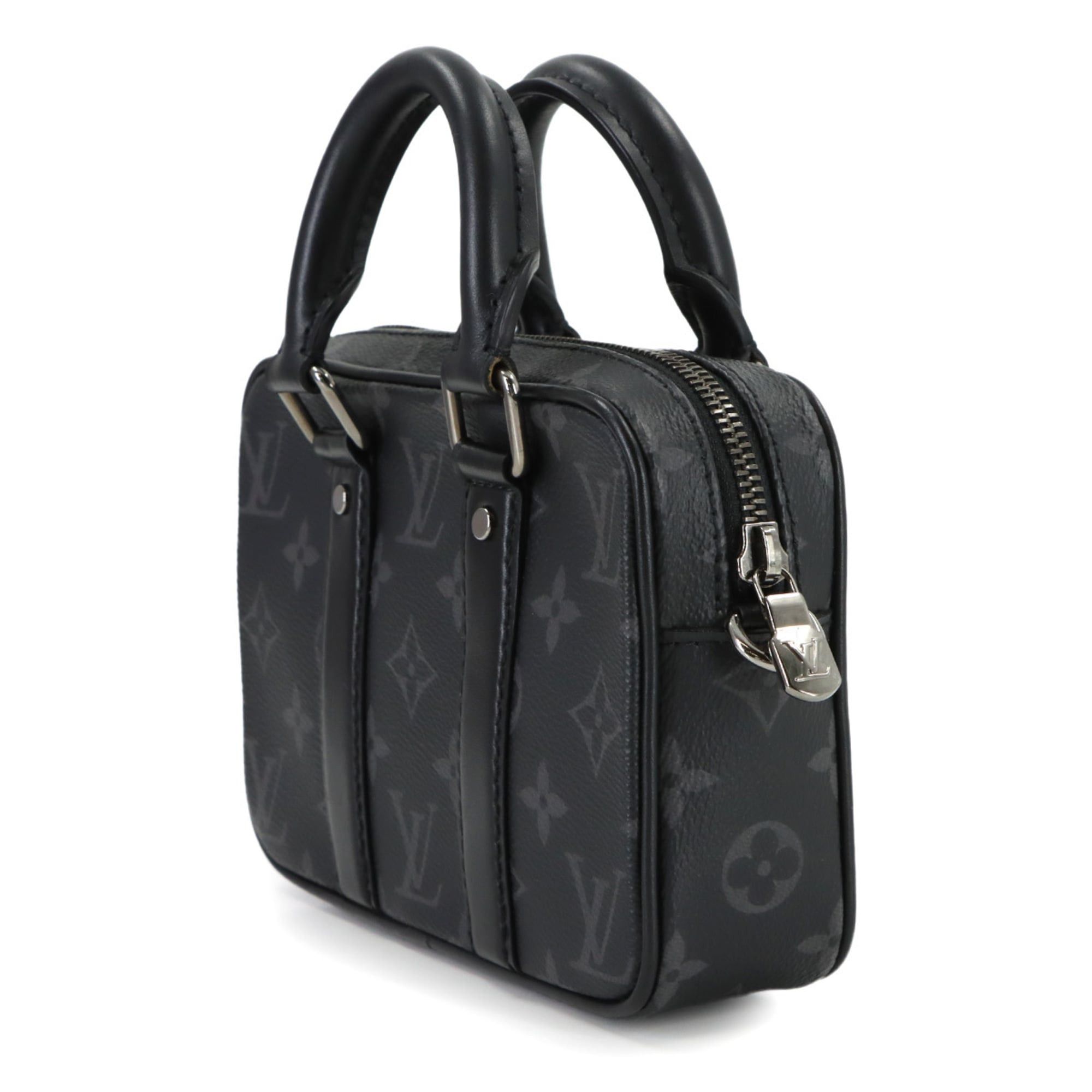 Louis Vuitton Louis Vuitton Monogram Eclipse Nano PDV 2-way Hand Shoulder Handbag Black Gray M82770 Porte Documents Voyage Size ONE SIZE - 3 Thumbnail