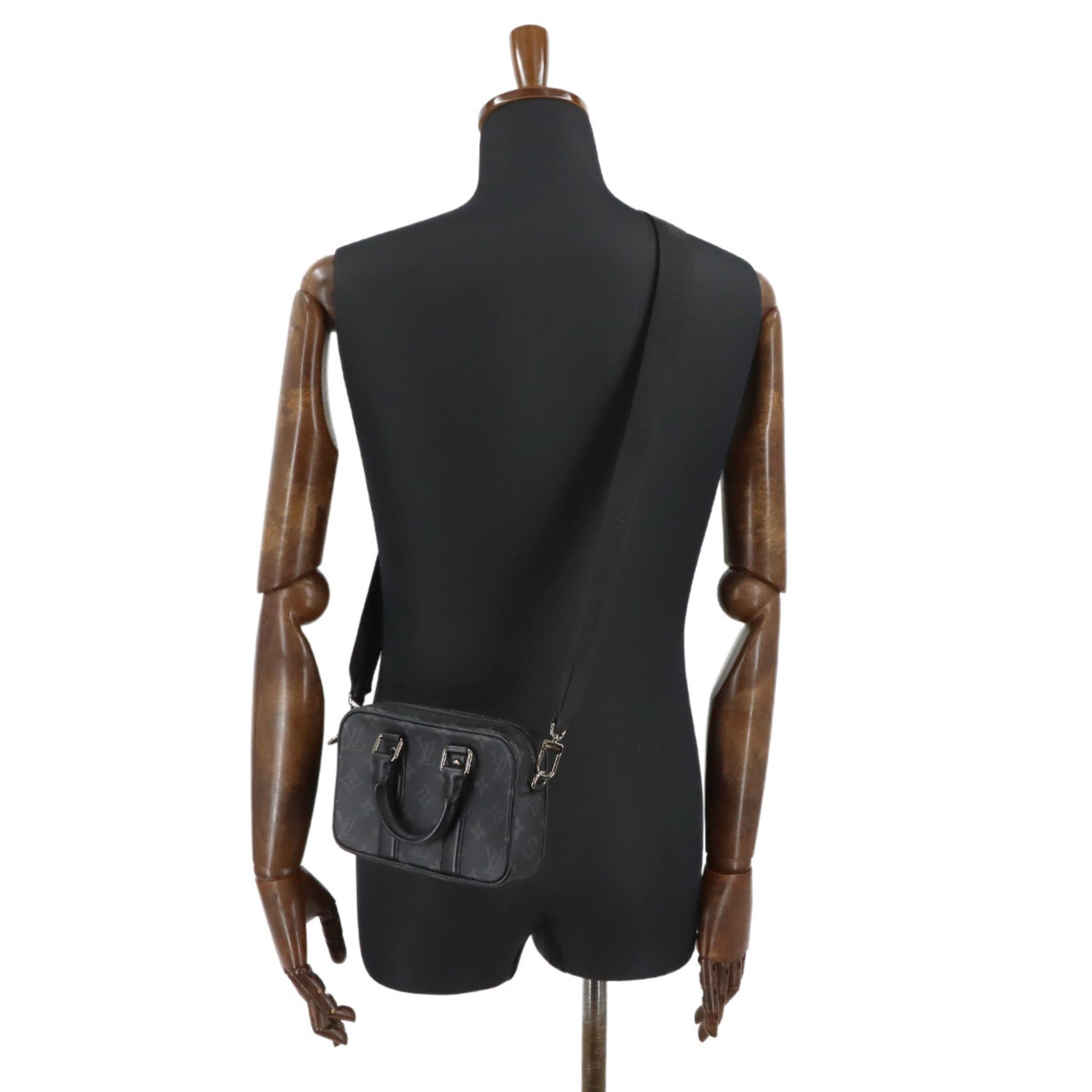 Louis Vuitton Louis Vuitton Monogram Eclipse Nano PDV 2-way Hand Shoulder Handbag Black Gray M82770 Porte Documents Voyage Size ONE SIZE - 9 Thumbnail