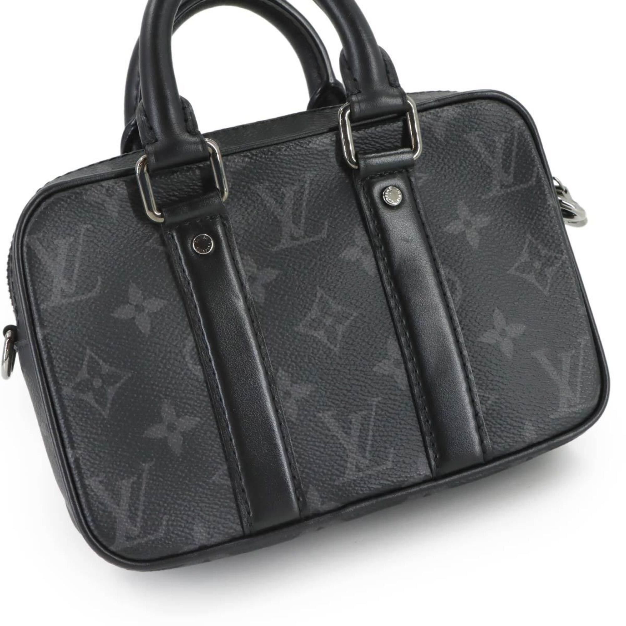 Louis Vuitton Louis Vuitton Monogram Eclipse Nano PDV 2-way Hand Shoulder Handbag Black Gray M82770 Porte Documents Voyage Size ONE SIZE - 8 Thumbnail