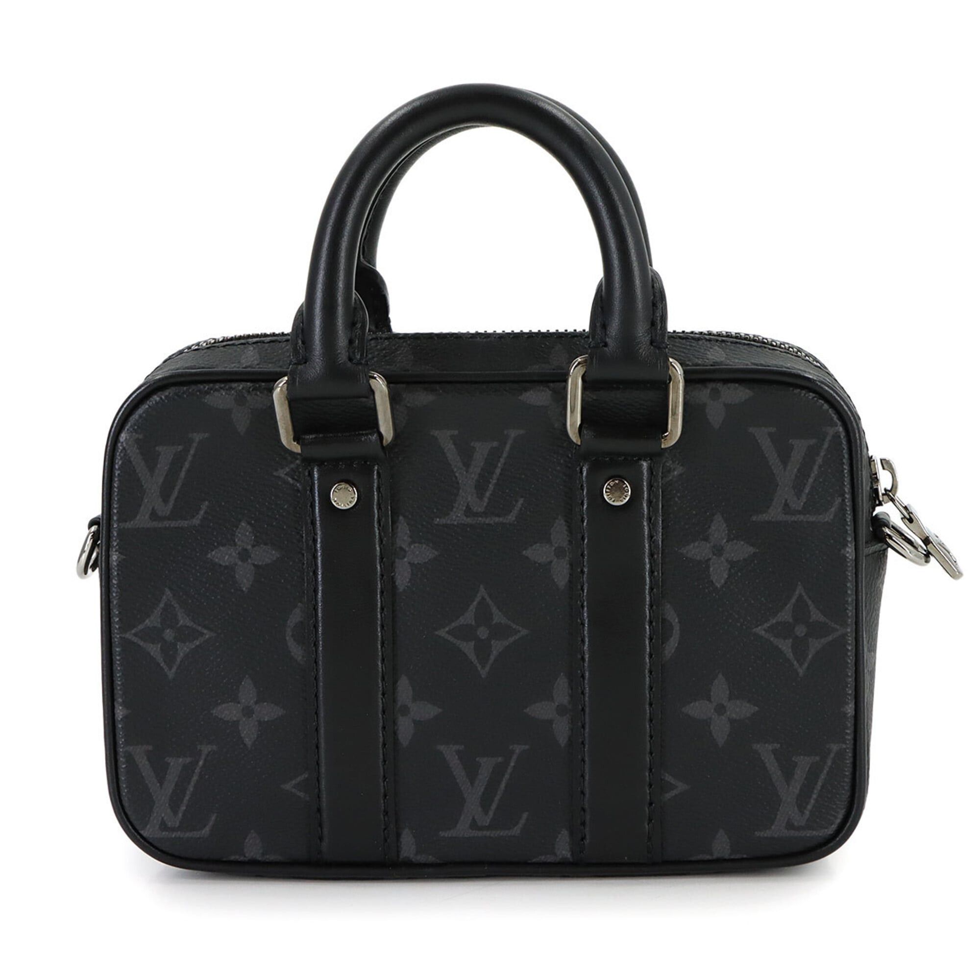 Louis Vuitton Louis Vuitton Monogram Eclipse Nano PDV 2-way Hand Shoulder Handbag Black Gray M82770 Porte Documents Voyage Size ONE SIZE - 2 Thumbnail
