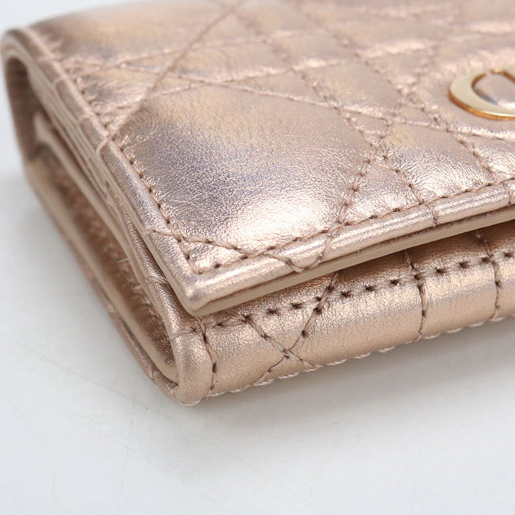 Dior Christian Dior DIOR Dior Bi-fold Wallet Glycine Caro Women's Pink Size ONE SIZE - 6 Thumbnail