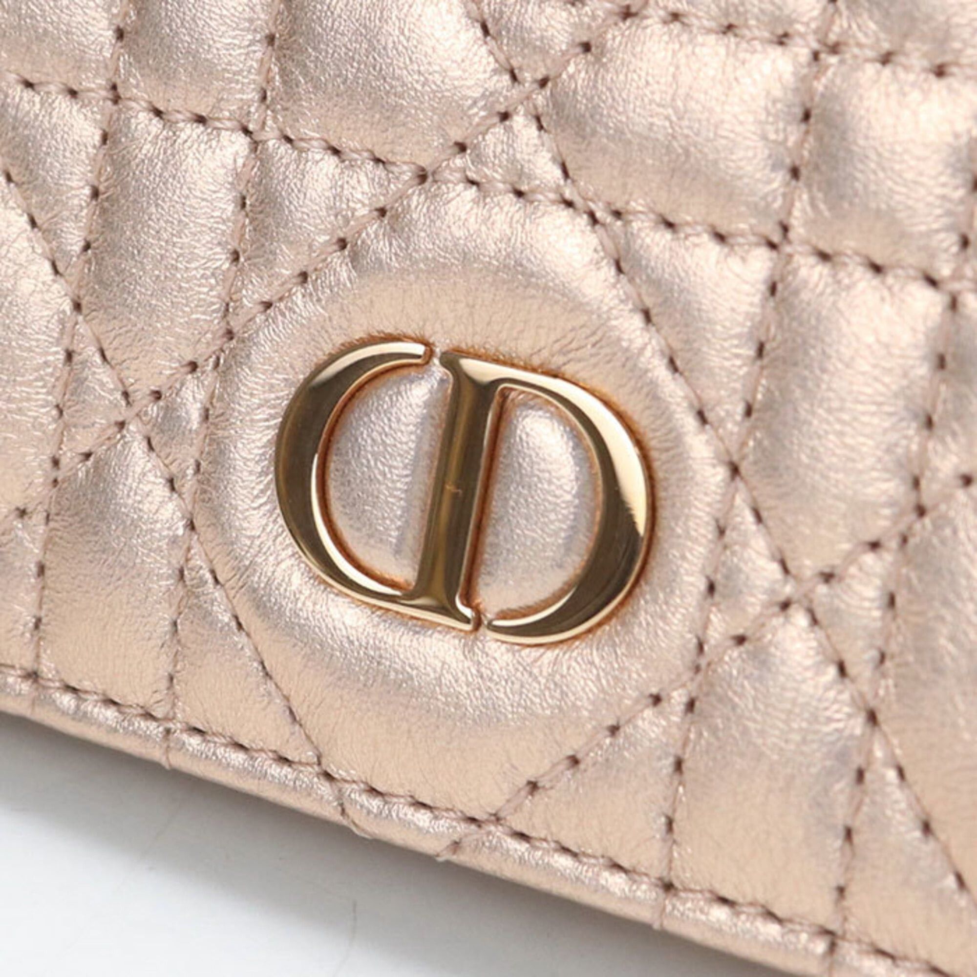 Dior Christian Dior DIOR Dior Bi-fold Wallet Glycine Caro Women's Pink Size ONE SIZE - 5 Thumbnail