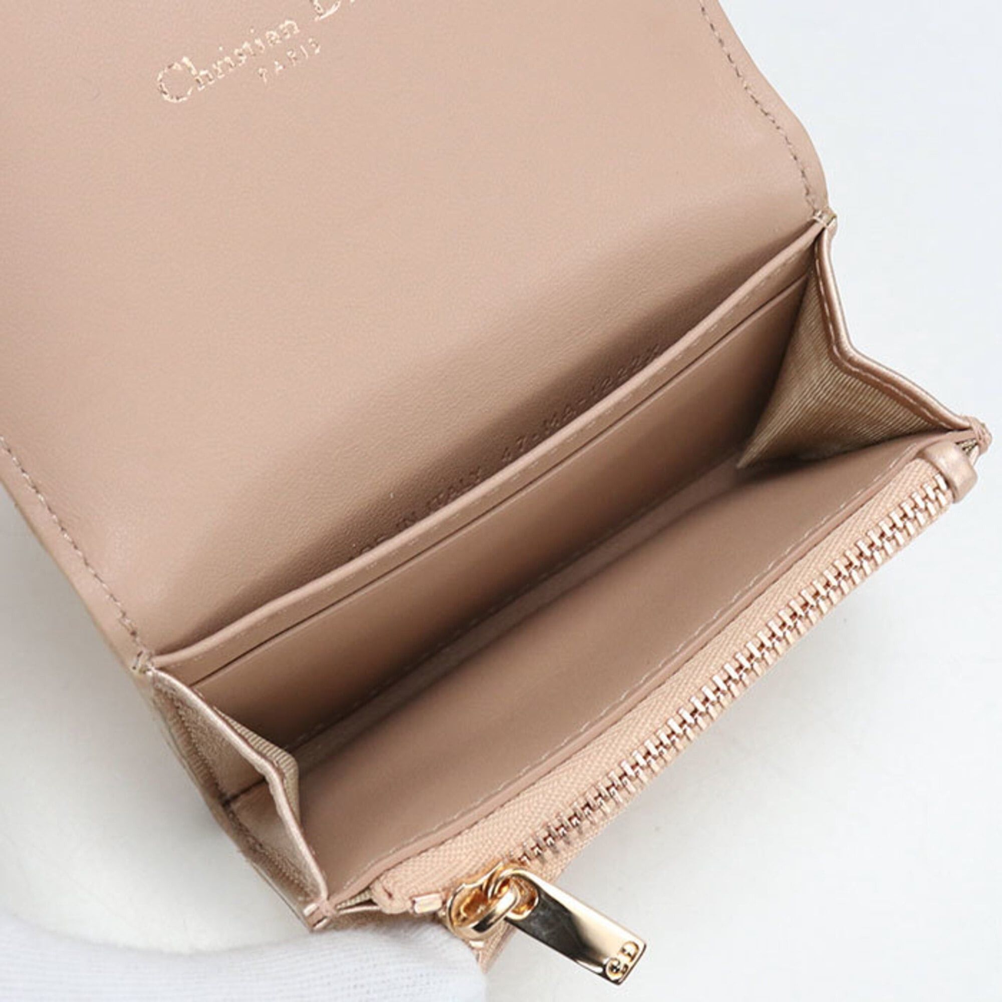 Dior Christian Dior DIOR Dior Bi-fold Wallet Glycine Caro Women's Pink Size ONE SIZE - 3 Thumbnail