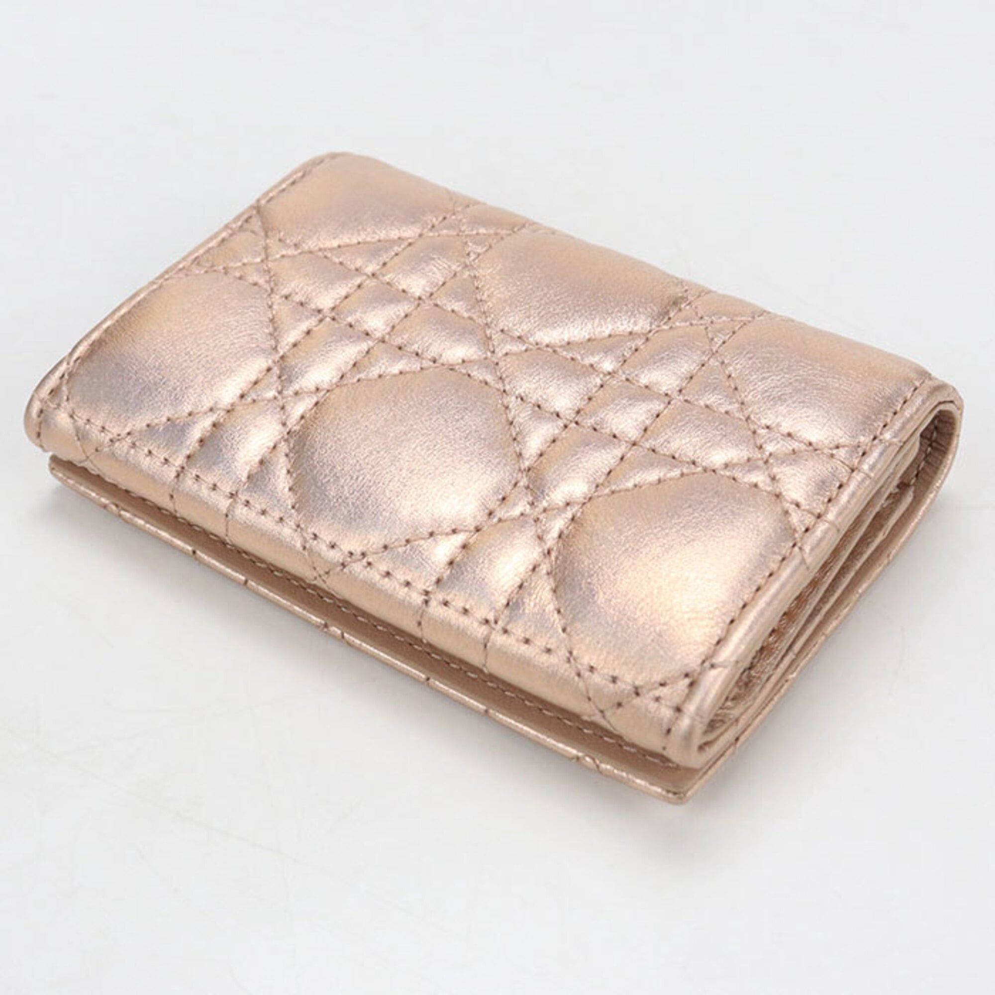 Dior Christian Dior DIOR Dior Bi-fold Wallet Glycine Caro Women's Pink Size ONE SIZE - 2 Thumbnail