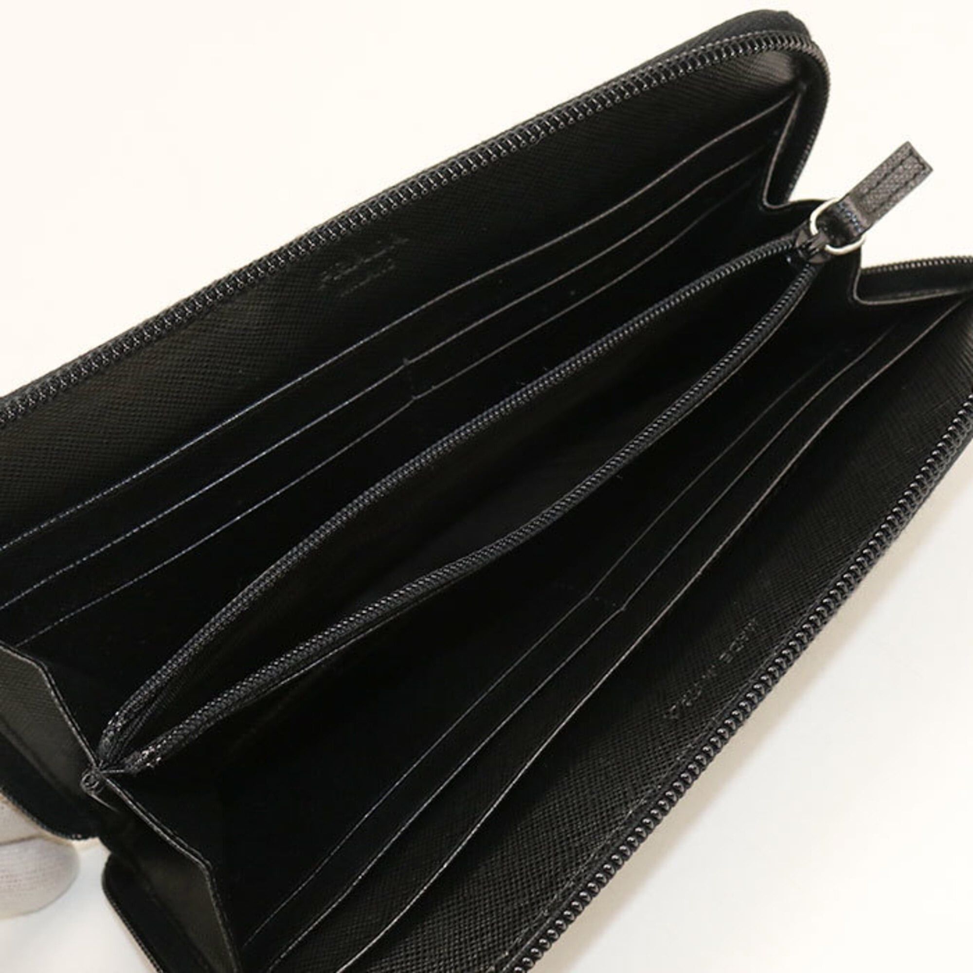 Prada Prada Long Wallet, Round Zipper, 1ML506, Zip-Around Triangle, Women's, Black Size ONE SIZE - 3 Thumbnail