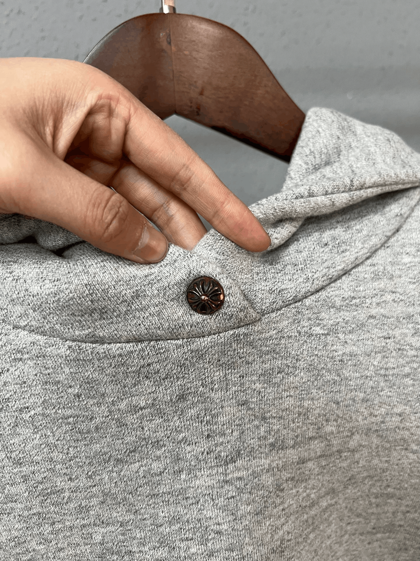 Chrome Hearts Chrome Hearts Gray Leather Patchwork Hoodie Size US S / EU 44-46 / 1 - 4 Thumbnail