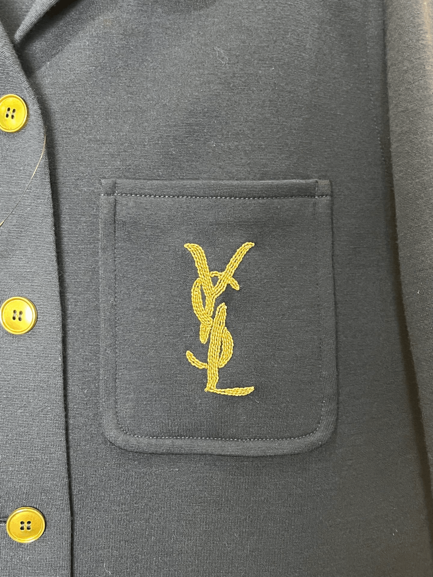 Saint Laurent Paris SLP Gold Thread Logo Shirt Size US XXS / EU 40 - 3 Thumbnail
