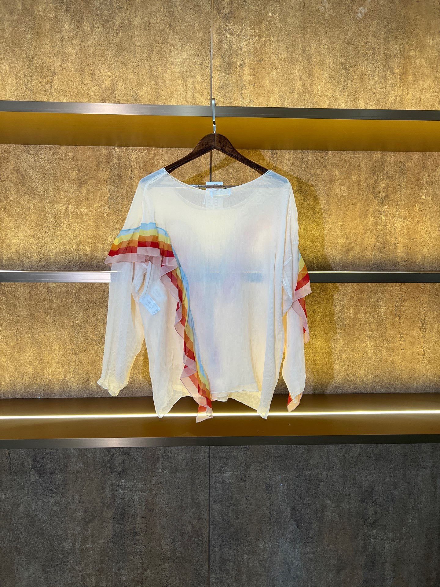 Chloe Chloé Rainbow Silk Long Sleeve Size XXS / US 00 / IT 34 - 2 Thumbnail
