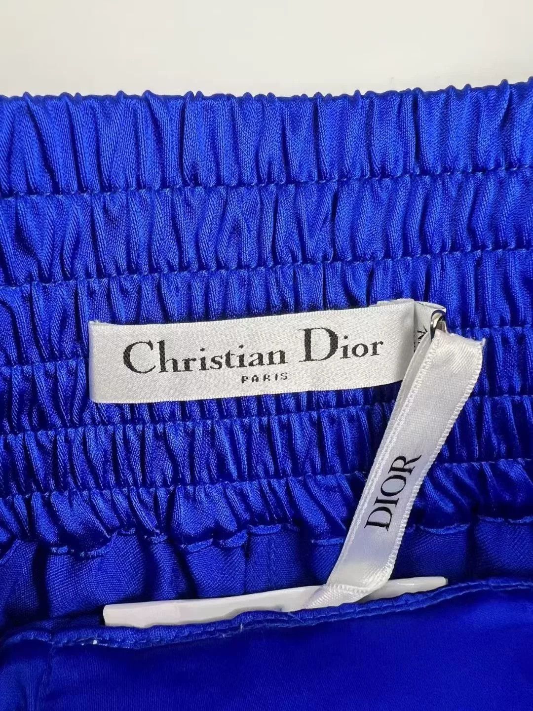 Dior Dior Blue Printed Logo High-Waist Shorts Size 22" - 4 Thumbnail