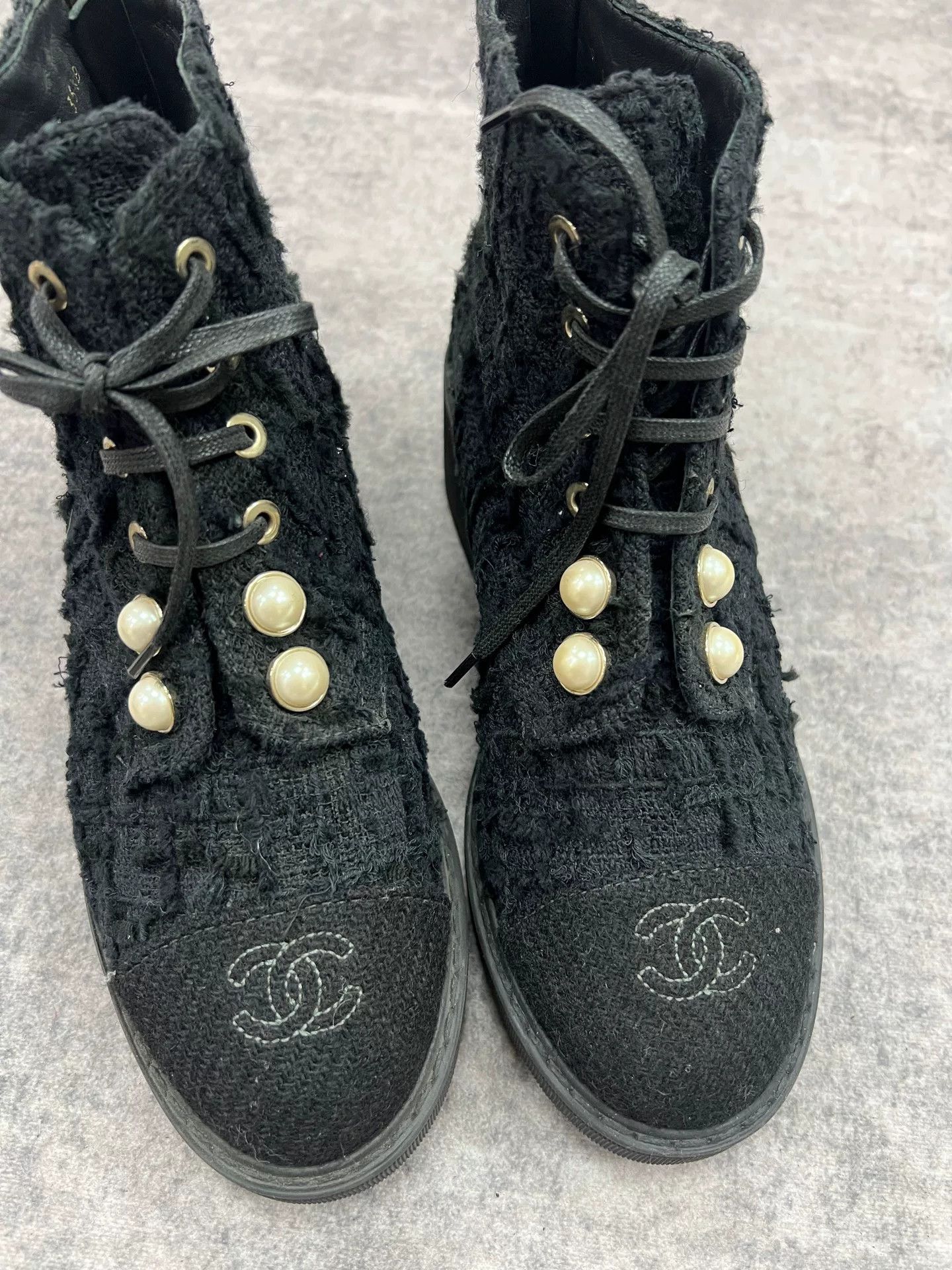 Chanel Chanel Pearl Wool Short Boots Size US 4.5 / IT 34.5 - 3 Thumbnail