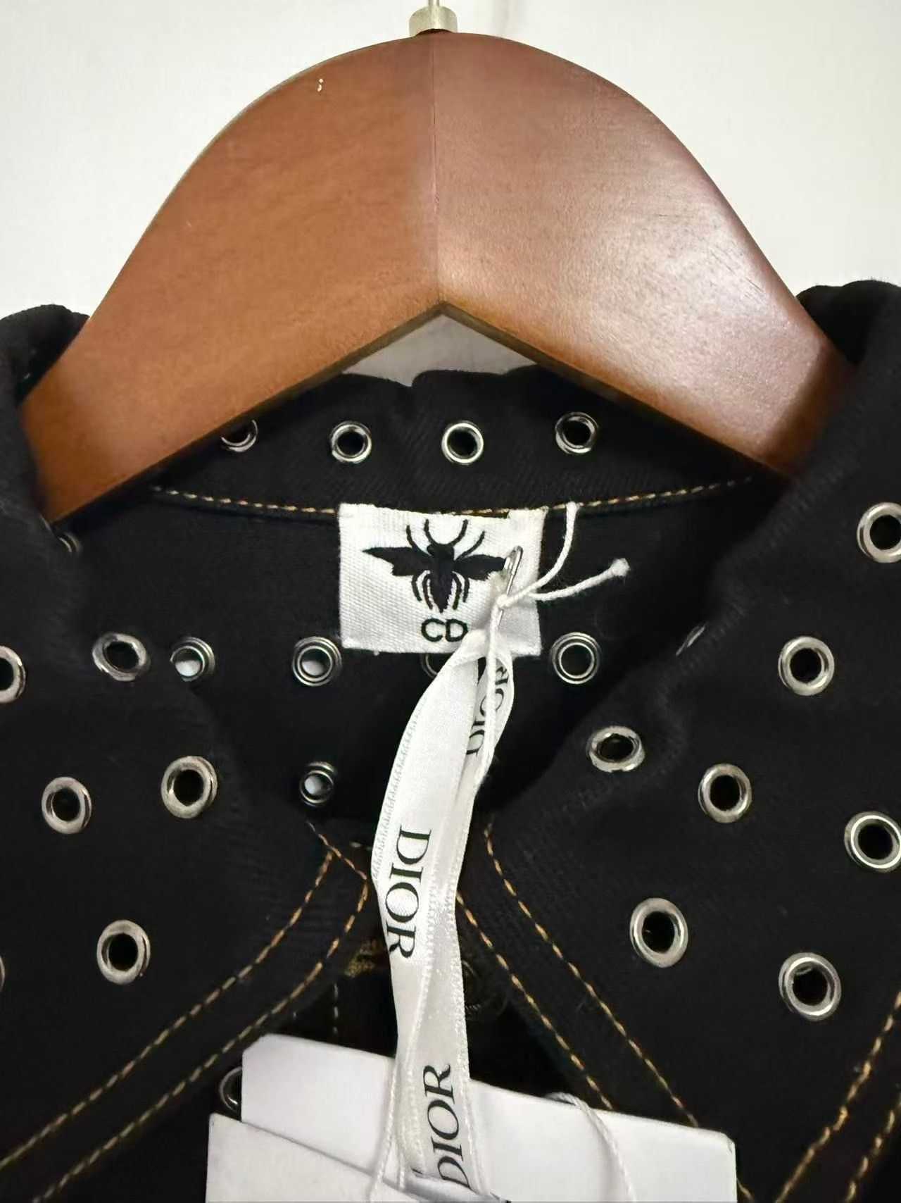 Dior Dior Black Slogan Metallic Mesh Denim Jacket Size XS / US 0-2 / IT 36-38 - 3 Thumbnail