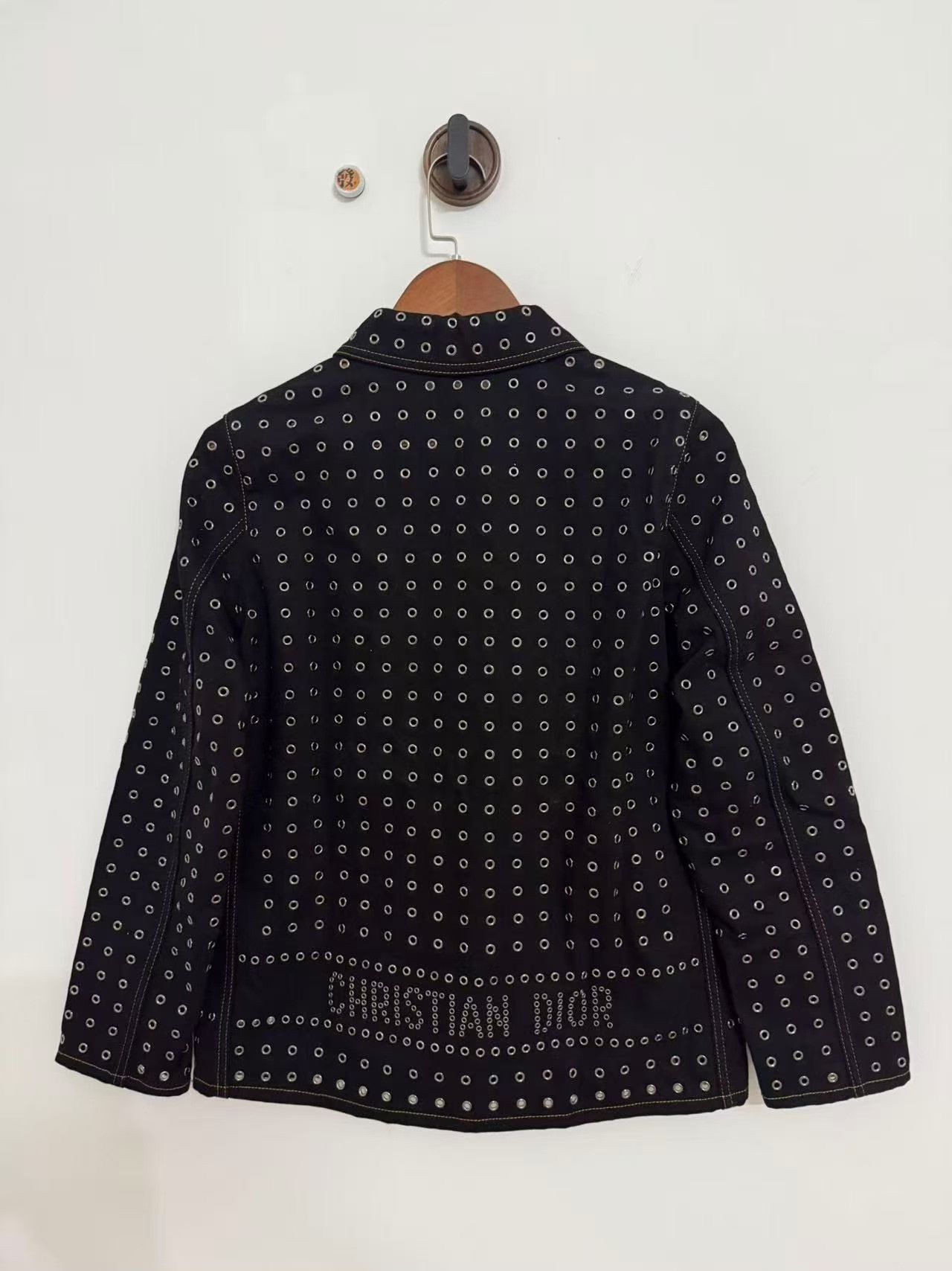 Dior Dior Black Slogan Metallic Mesh Denim Jacket Size XS / US 0-2 / IT 36-38 - 2 Thumbnail