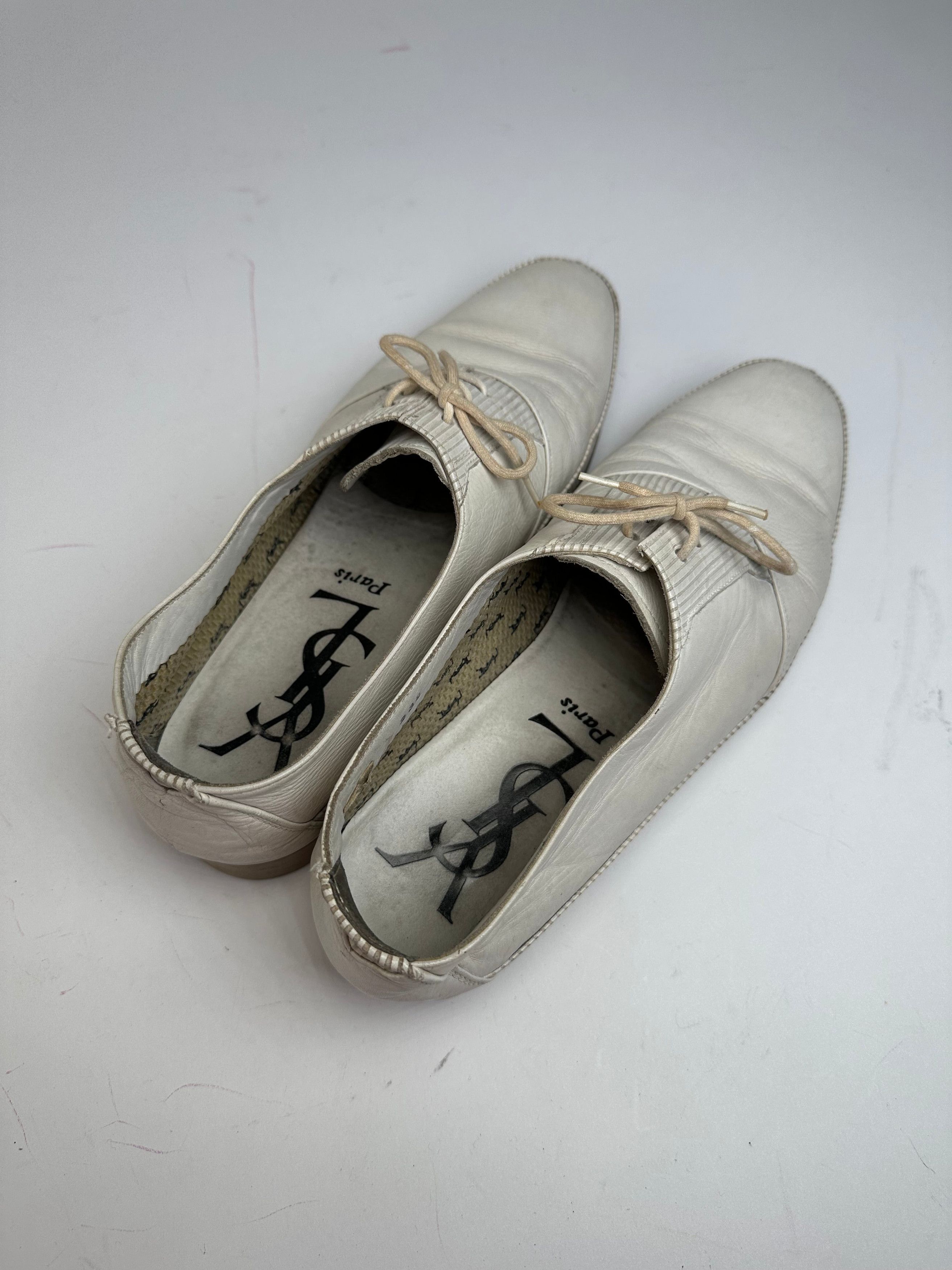 Other Vintage Yves Saint Laurent Leather Shoes White 37 Size US 6 / IT 36 - 5 Thumbnail