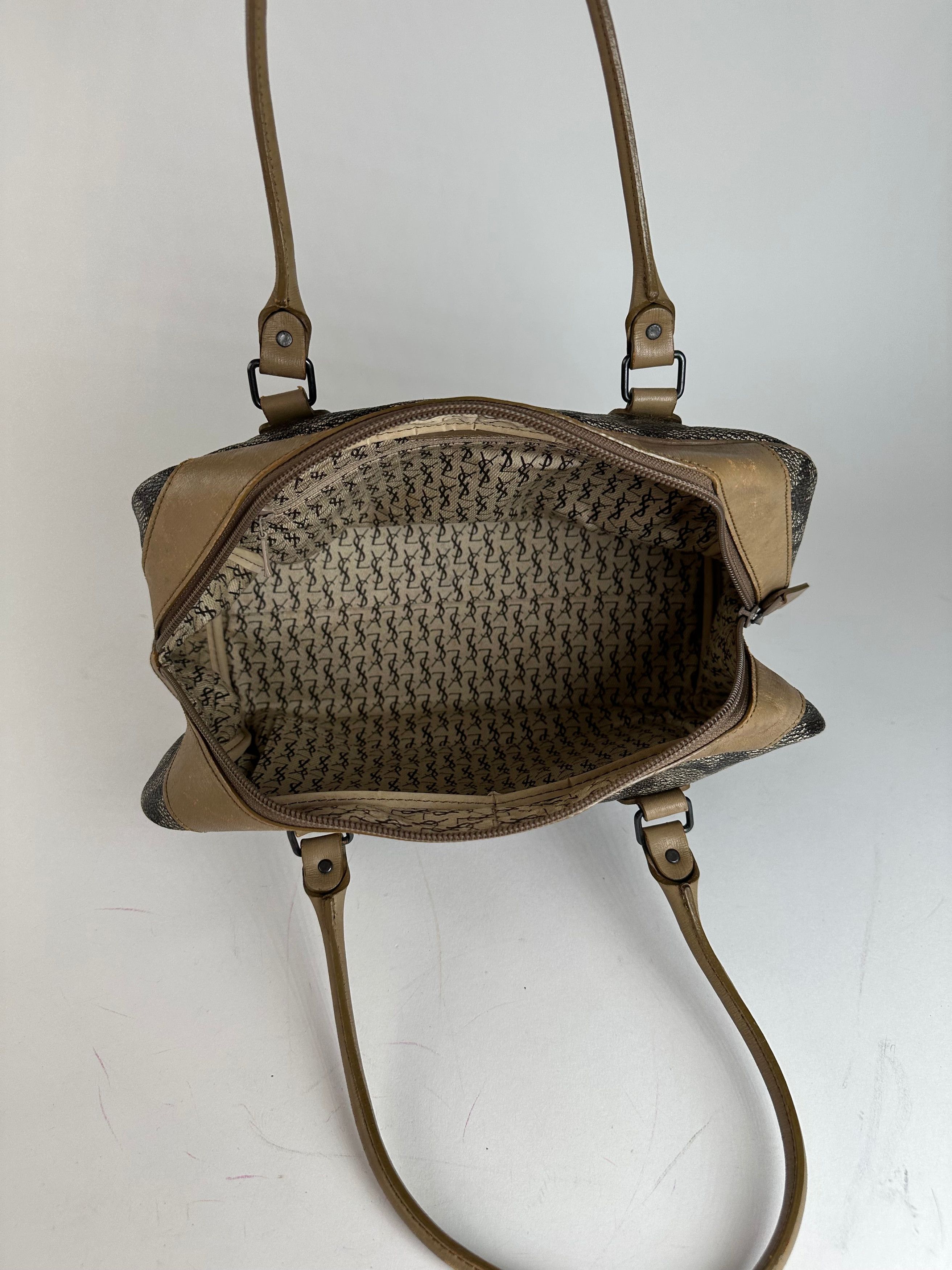 Other Vintage Yves Saint Laurent Stone Emblossed Leather Boston Ba Size ONE SIZE - 3 Thumbnail