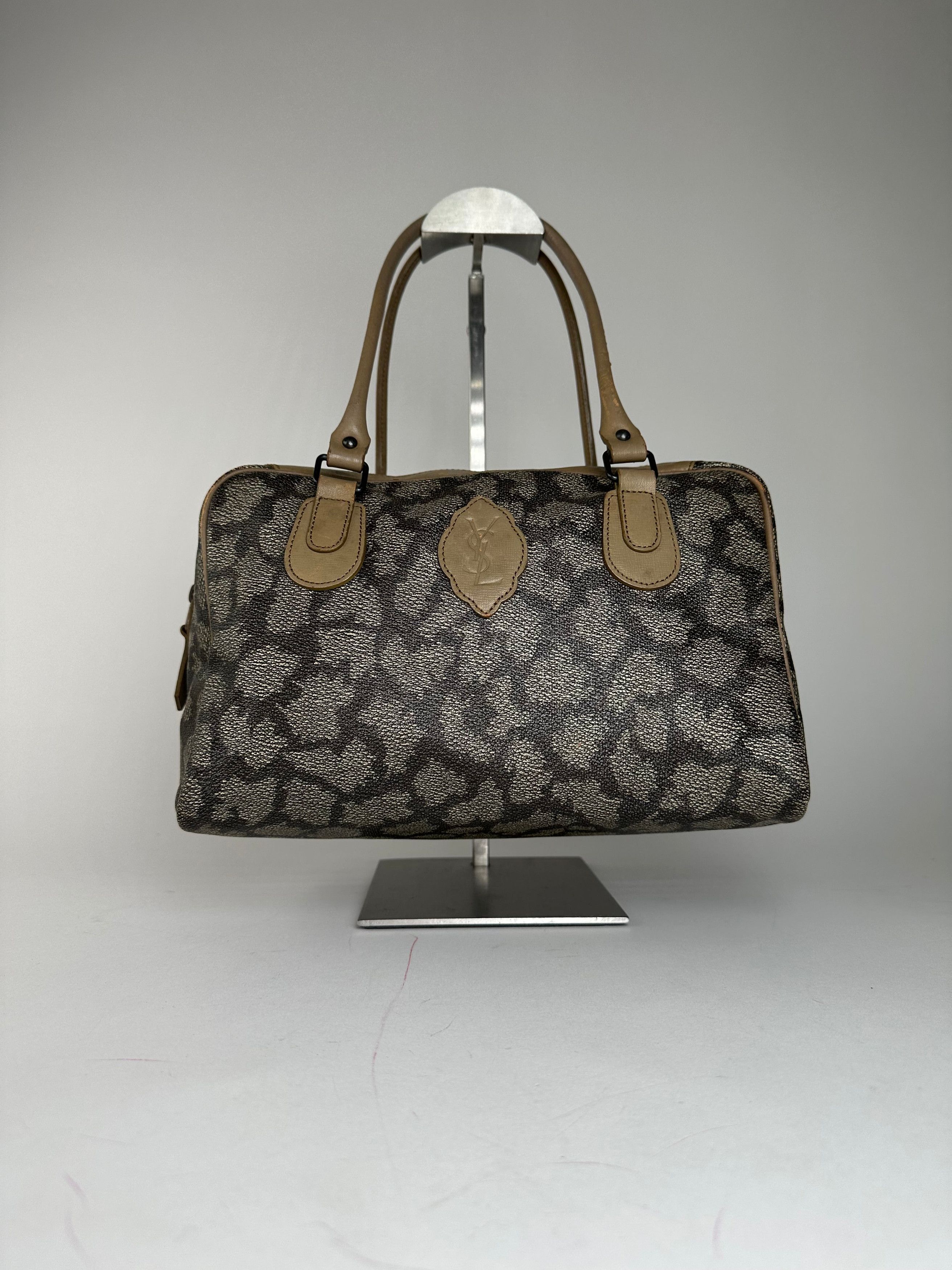 Other Vintage Yves Saint Laurent Stone Emblossed Leather Boston Ba Size ONE SIZE - 9 Thumbnail