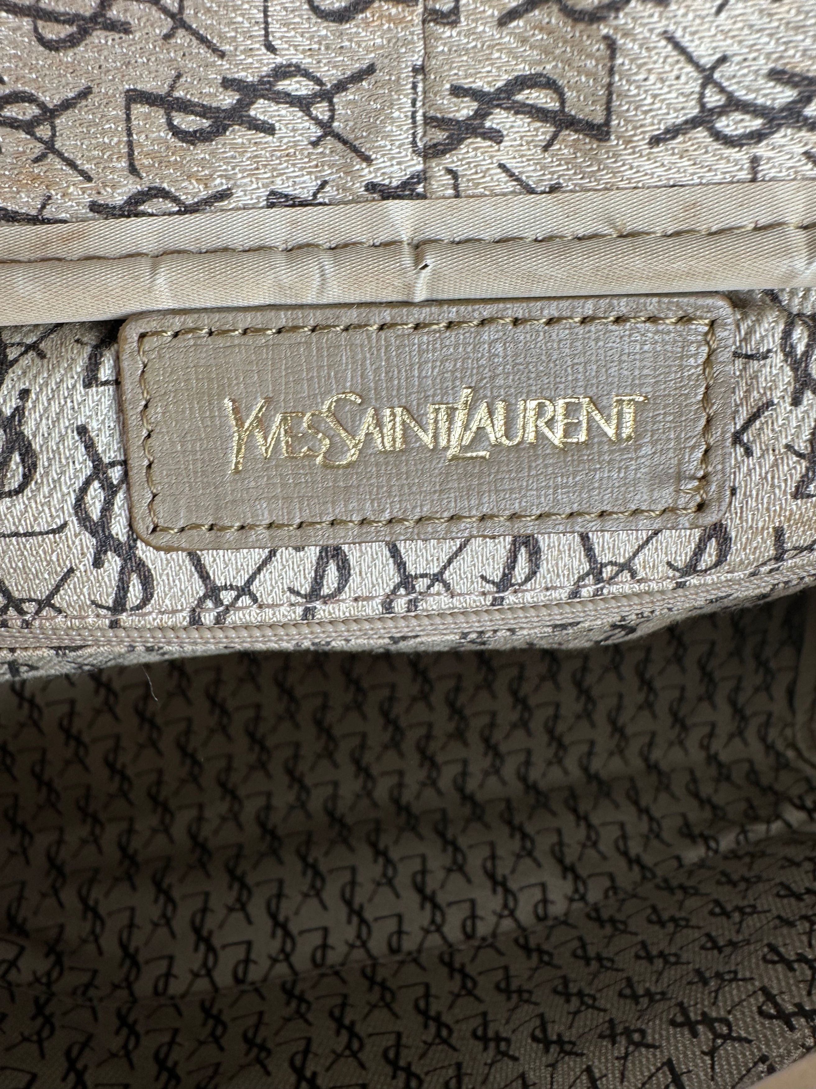 Other Vintage Yves Saint Laurent Stone Emblossed Leather Boston Ba Size ONE SIZE - 5 Thumbnail