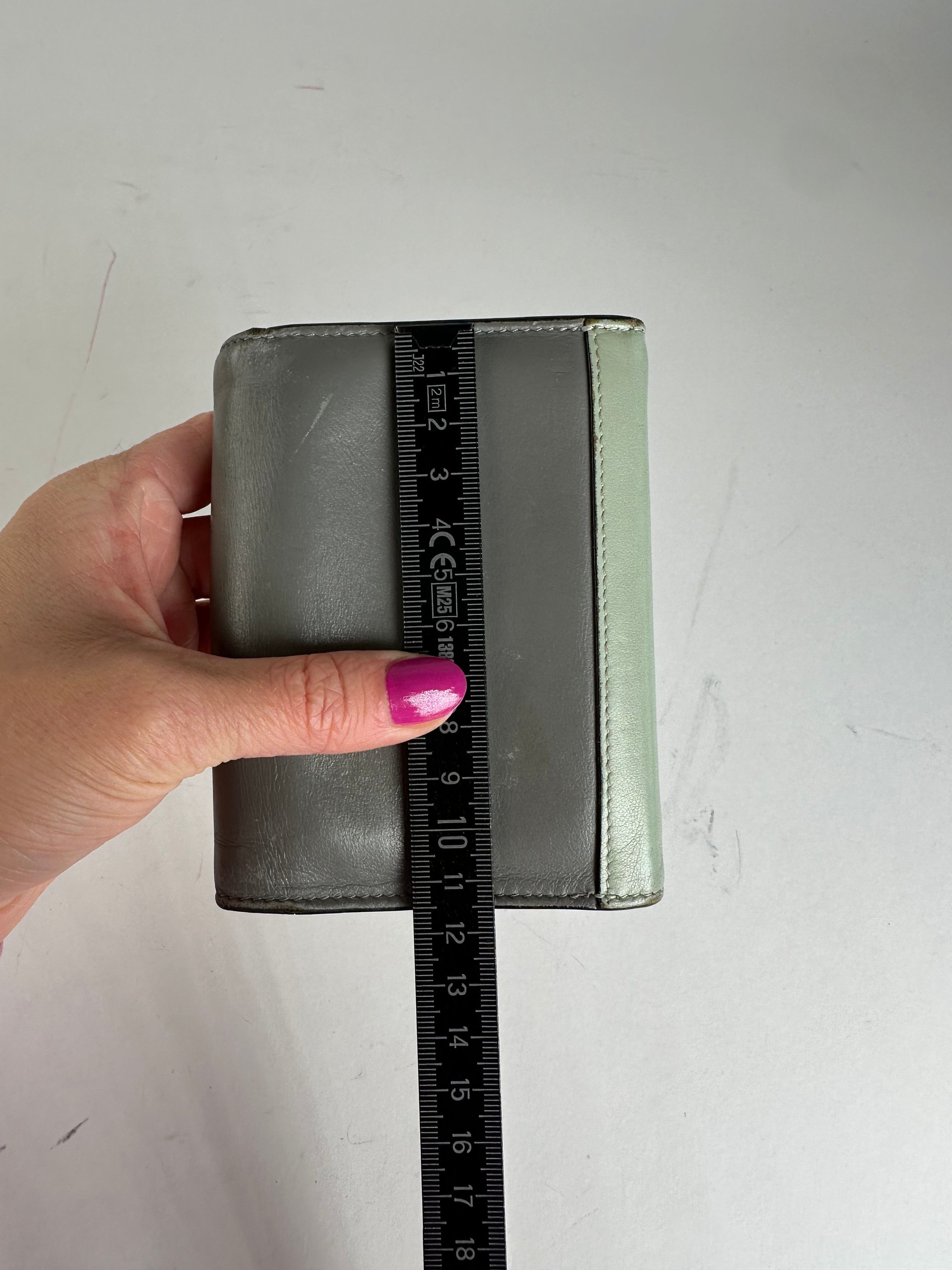 Celine Vintage Paris Envelope Card Holder Green Grey White Size ONE SIZE - 8 Thumbnail