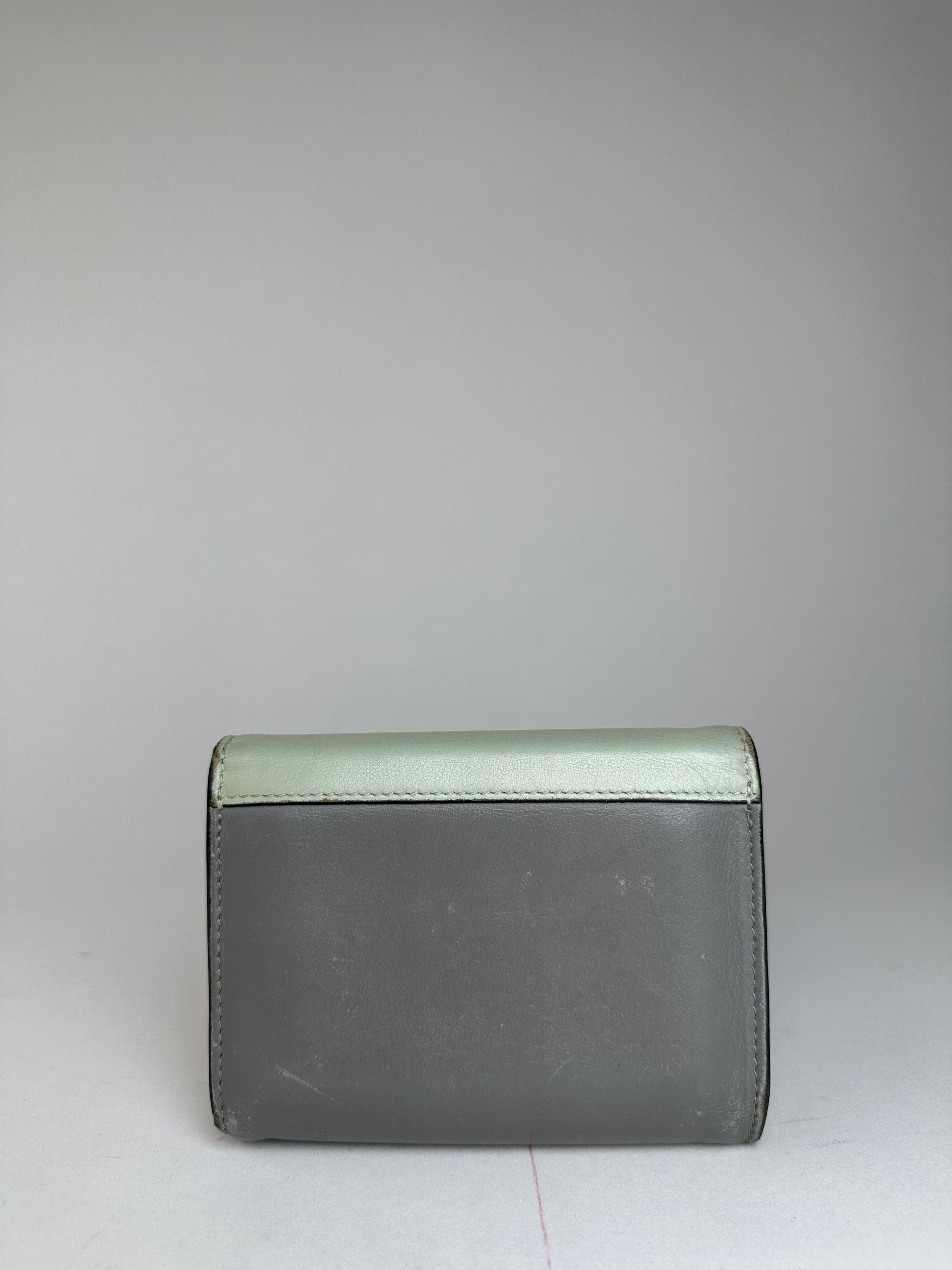 Celine Vintage Paris Envelope Card Holder Green Grey White Size ONE SIZE - 2 Thumbnail