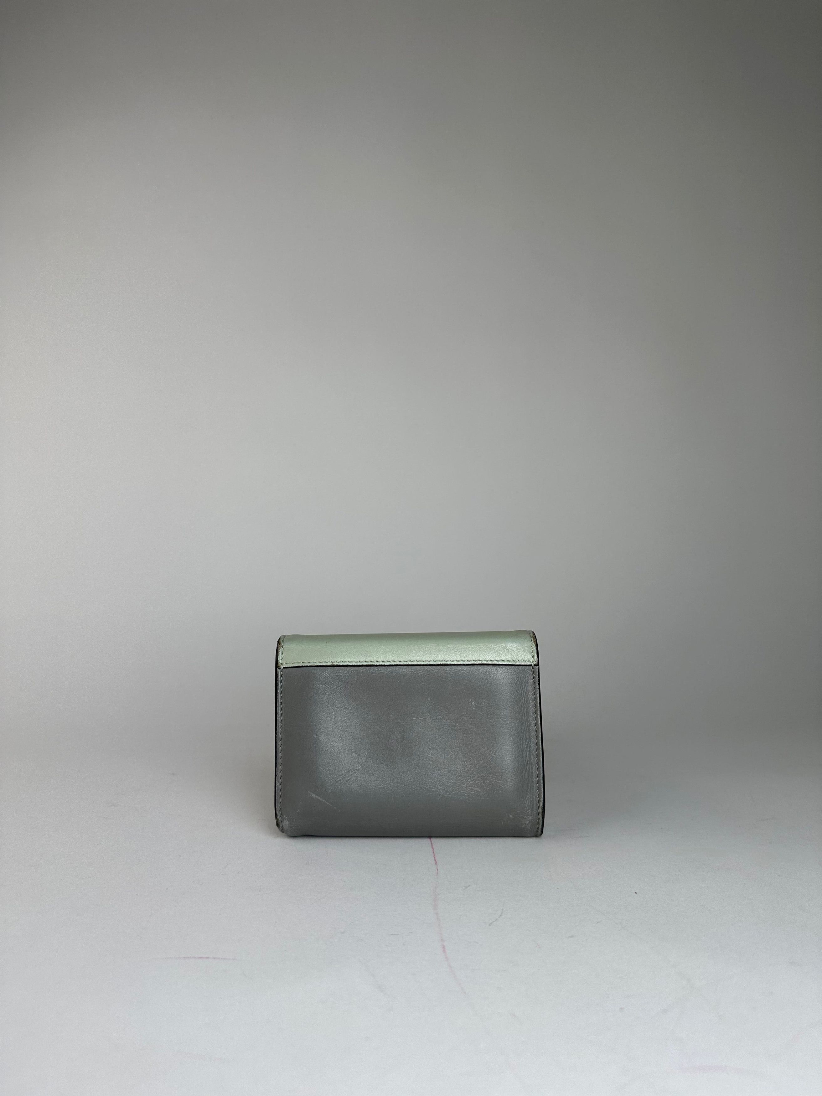 Celine Vintage Paris Envelope Card Holder Green Grey White Size ONE SIZE - 12 Thumbnail